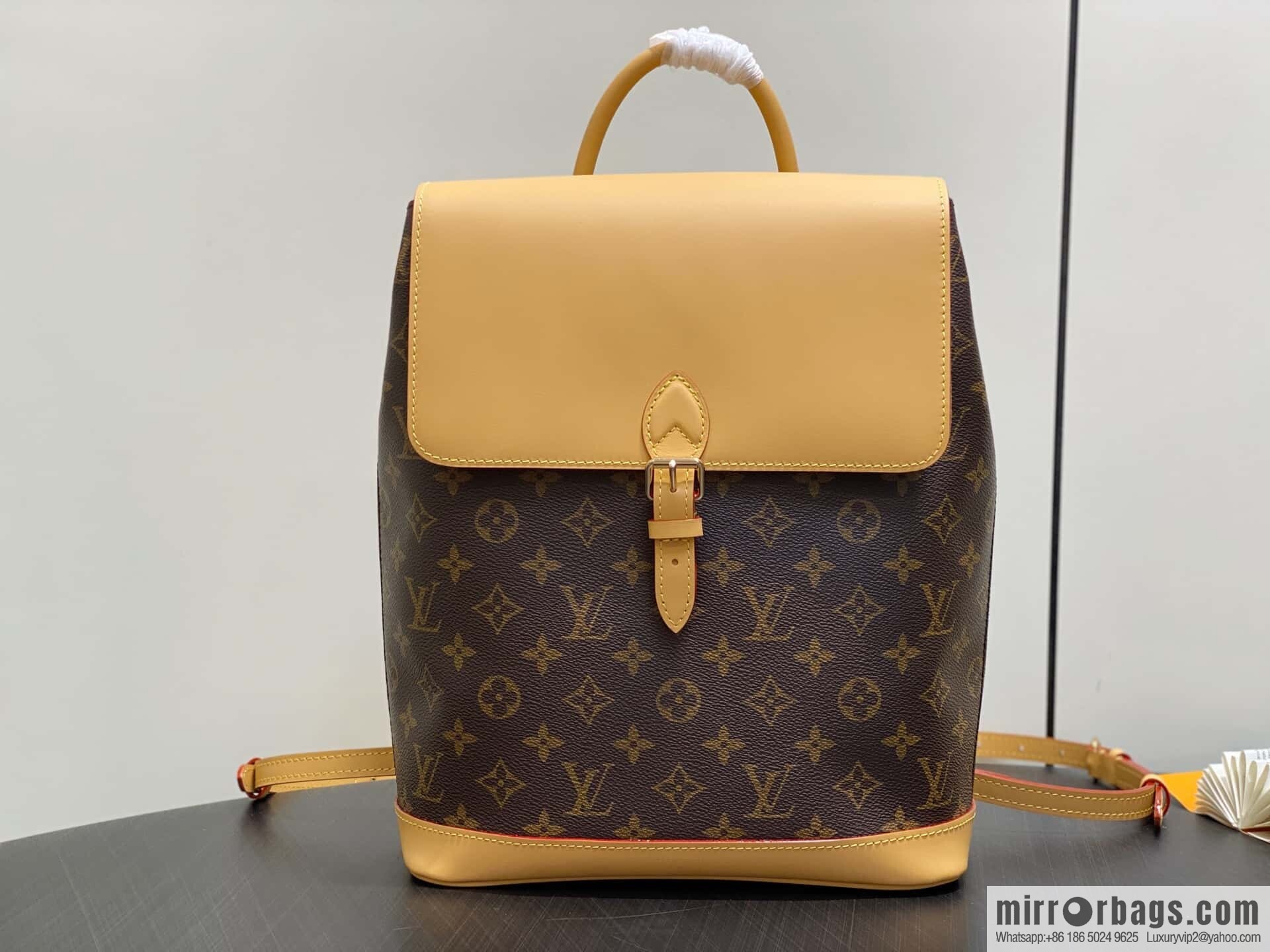 [Boutique‑grade] M14653 presbyopia yellow leather, backpack SOHO backpack