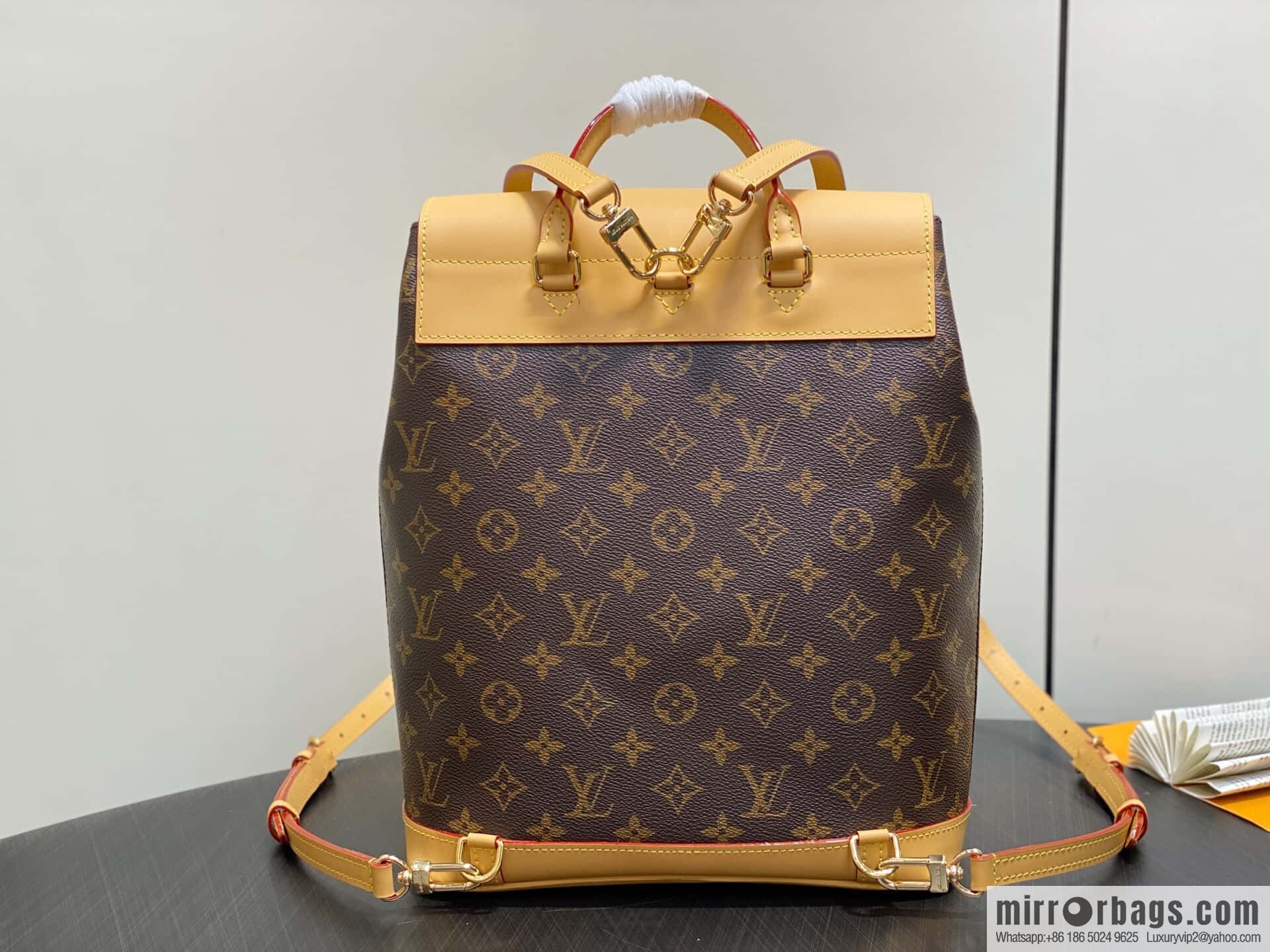 [Boutique‑grade] M14653 presbyopia yellow leather, backpack SOHO backpack