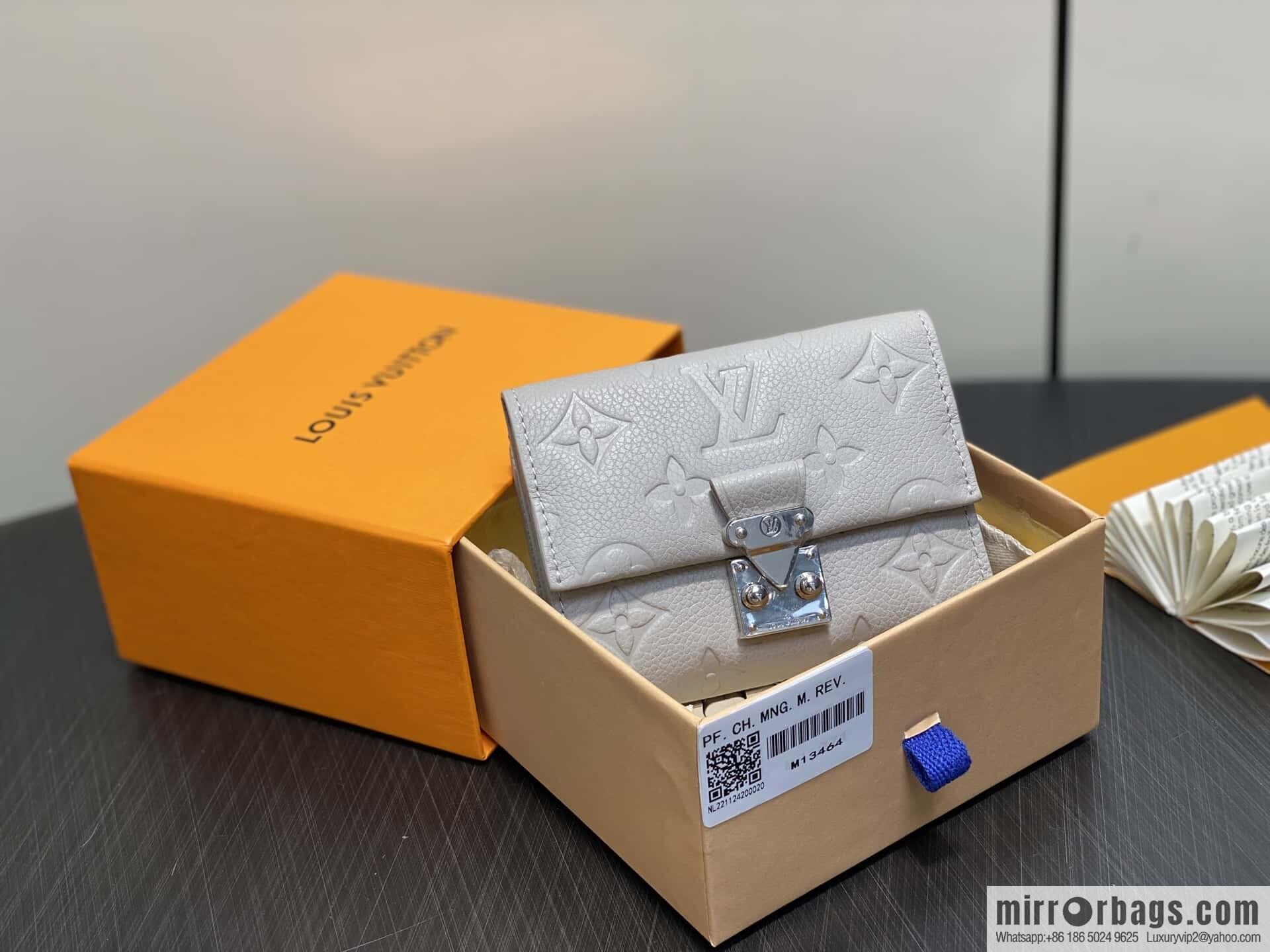 [Original order boutique] M13464 light gray full leather embossed, three fold wallet Pochette Metis Compact wallet