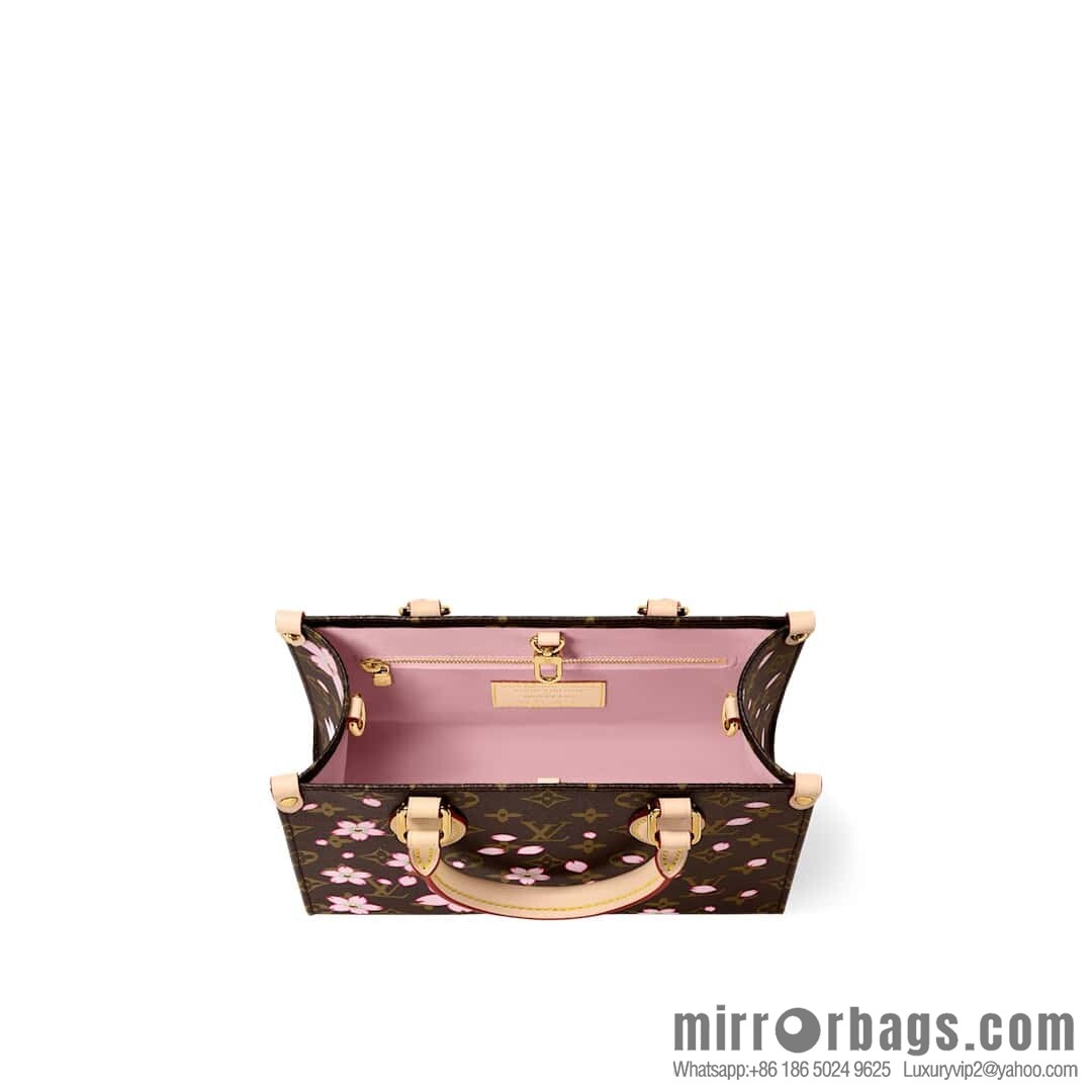 [Boutique‑grade] M13269 presbyopia, cherry blossom/Murakami Takashi, square bag OnTheGo small handbag