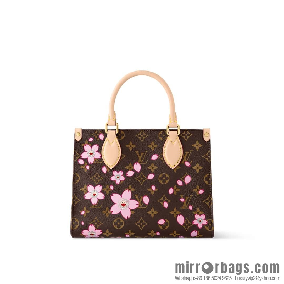 [Boutique‑grade] M13269 presbyopia, cherry blossom/Murakami Takashi, square bag OnTheGo small handbag