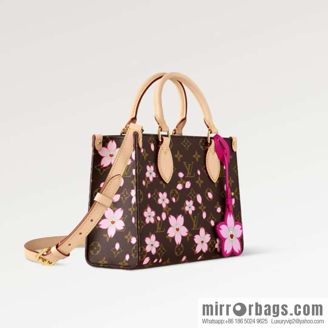 [Boutique‑grade] M13269 presbyopia, cherry blossom/Murakami Takashi, square bag OnTheGo small handbag