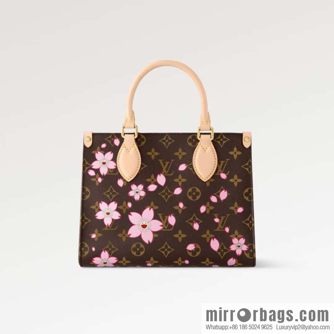 [Boutique‑grade] M13269 presbyopia, cherry blossom/Murakami Takashi, square bag OnTheGo small handbag