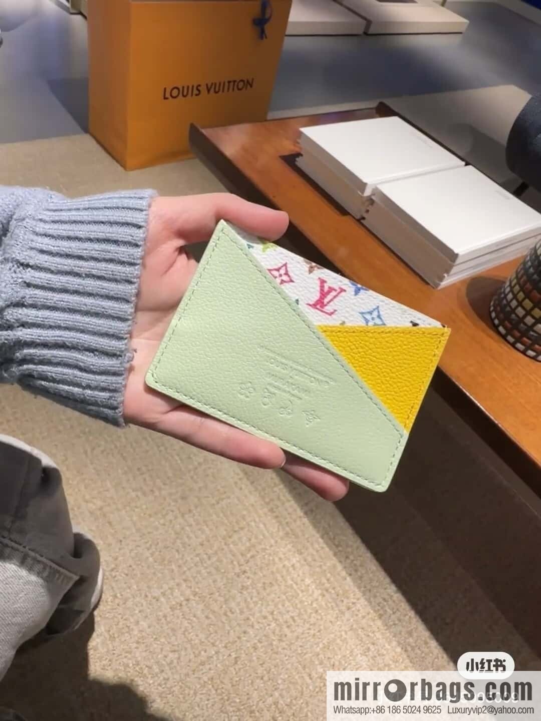 [Boutique‑grade] M14139 green, card bag wallet Criss-Cross LV x TM card holder