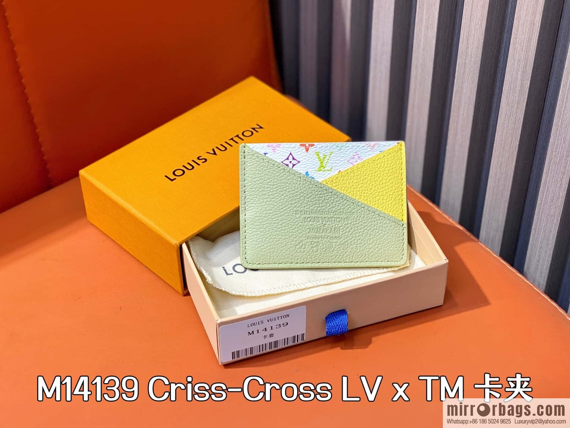 [Boutique‑grade] M14139 green, card bag wallet Criss-Cross LV x TM card holder