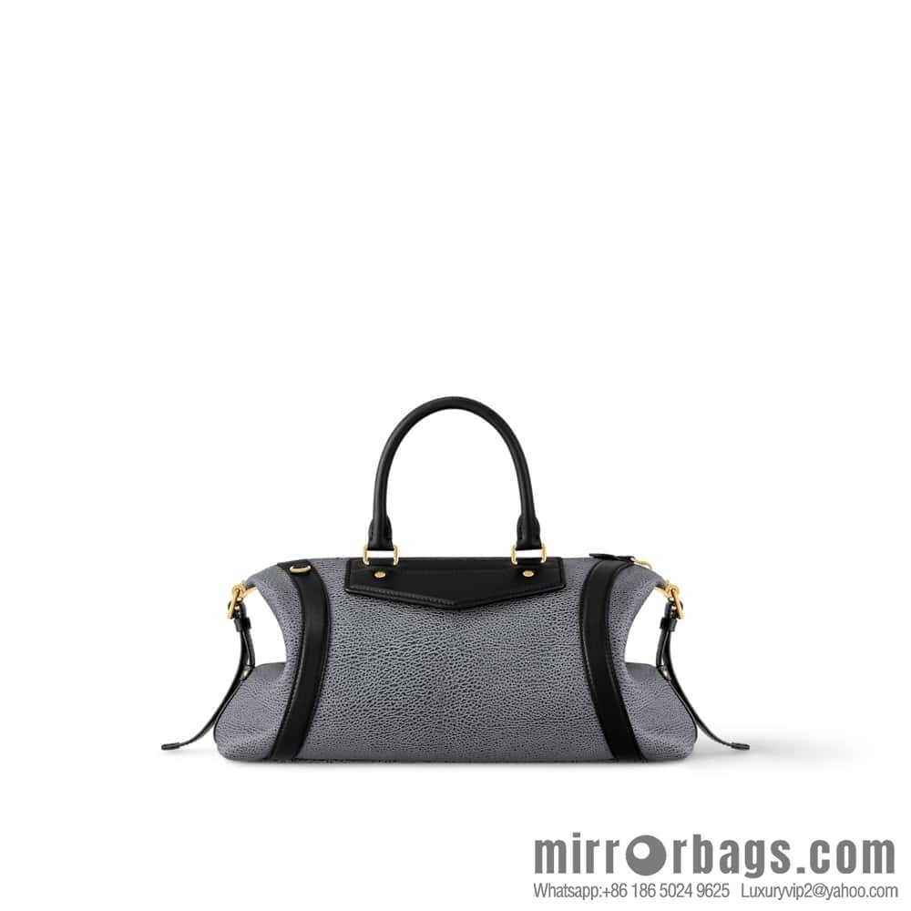 [Boutique‑grade] M14702 gray-blue, full leather locomotive bag LV Biker medium handbag, locomotive bag