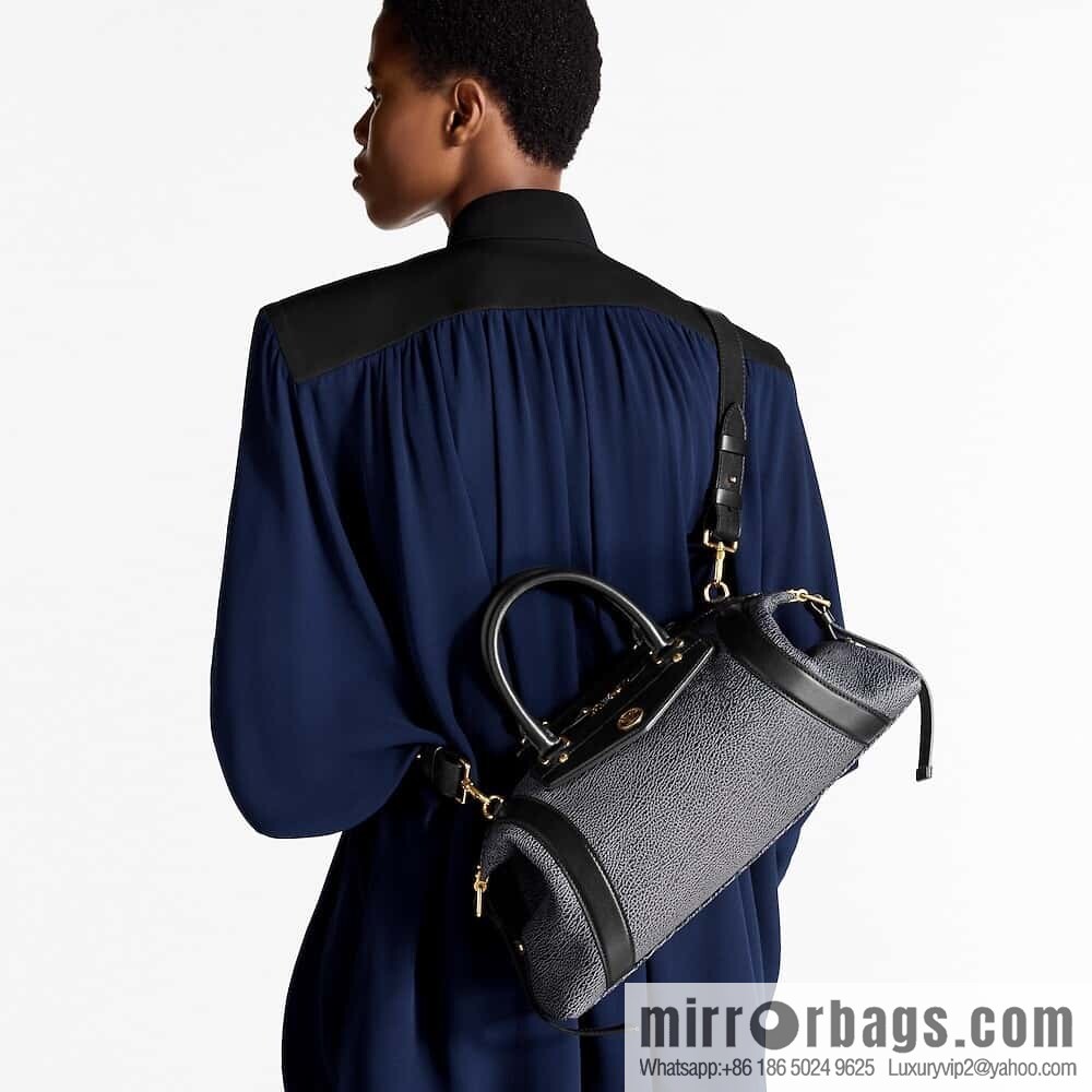 [Boutique‑grade] M14702 gray-blue, full leather locomotive bag LV Biker medium handbag, locomotive bag