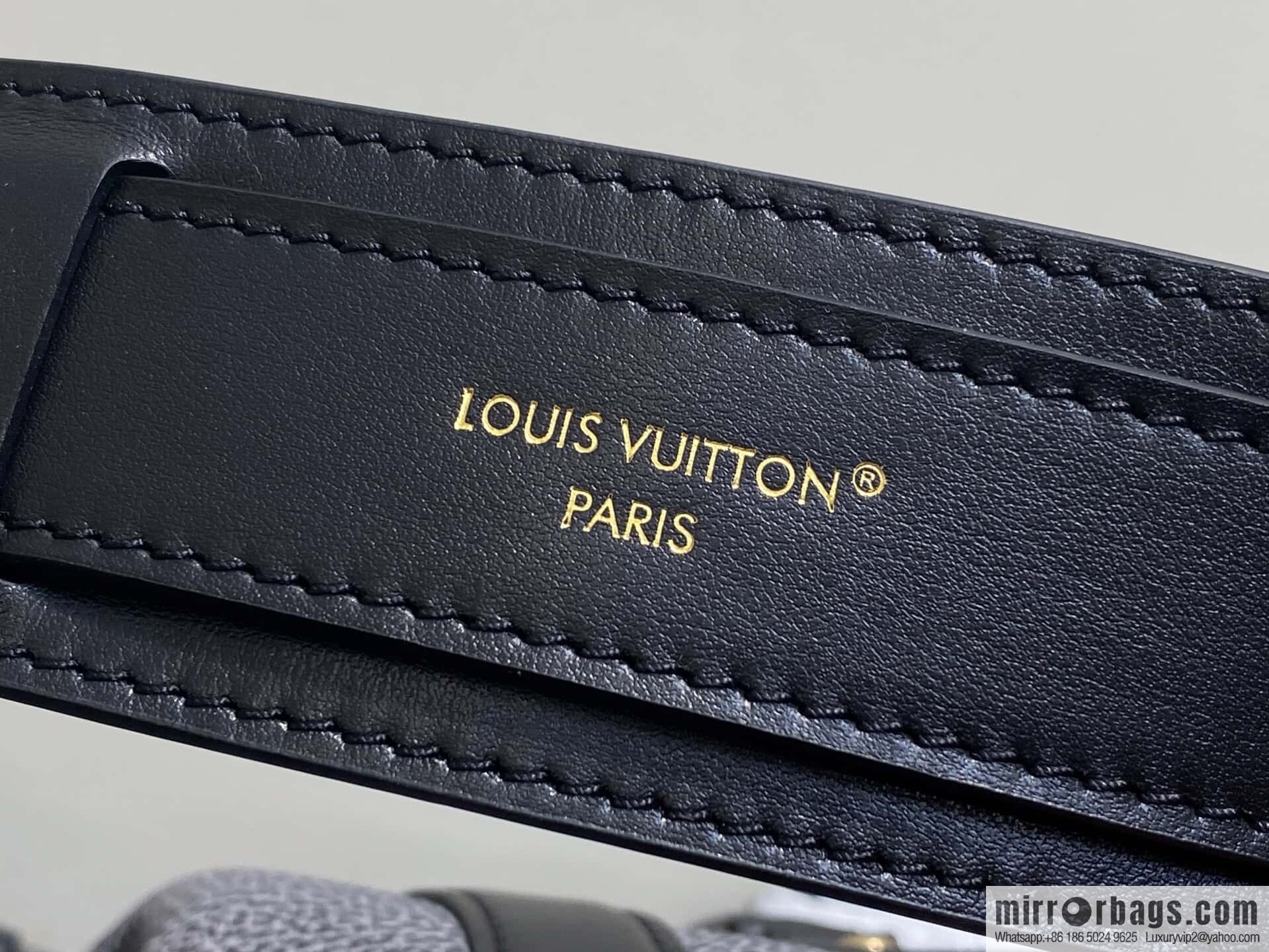 [Boutique‑grade] M14702 gray-blue, full leather locomotive bag LV Biker medium handbag, locomotive bag