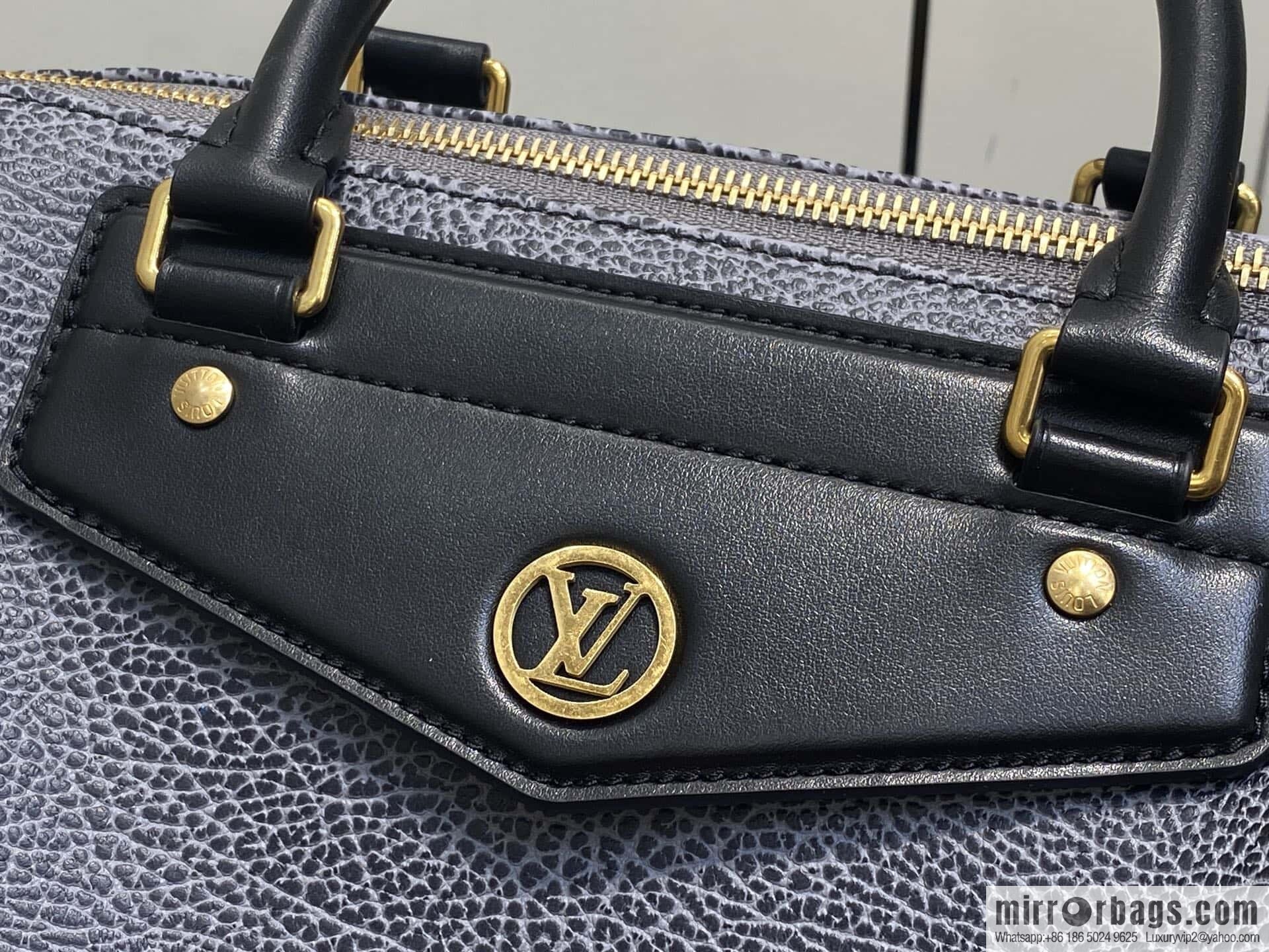 [Boutique‑grade] M14702 gray-blue, full leather locomotive bag LV Biker medium handbag, locomotive bag