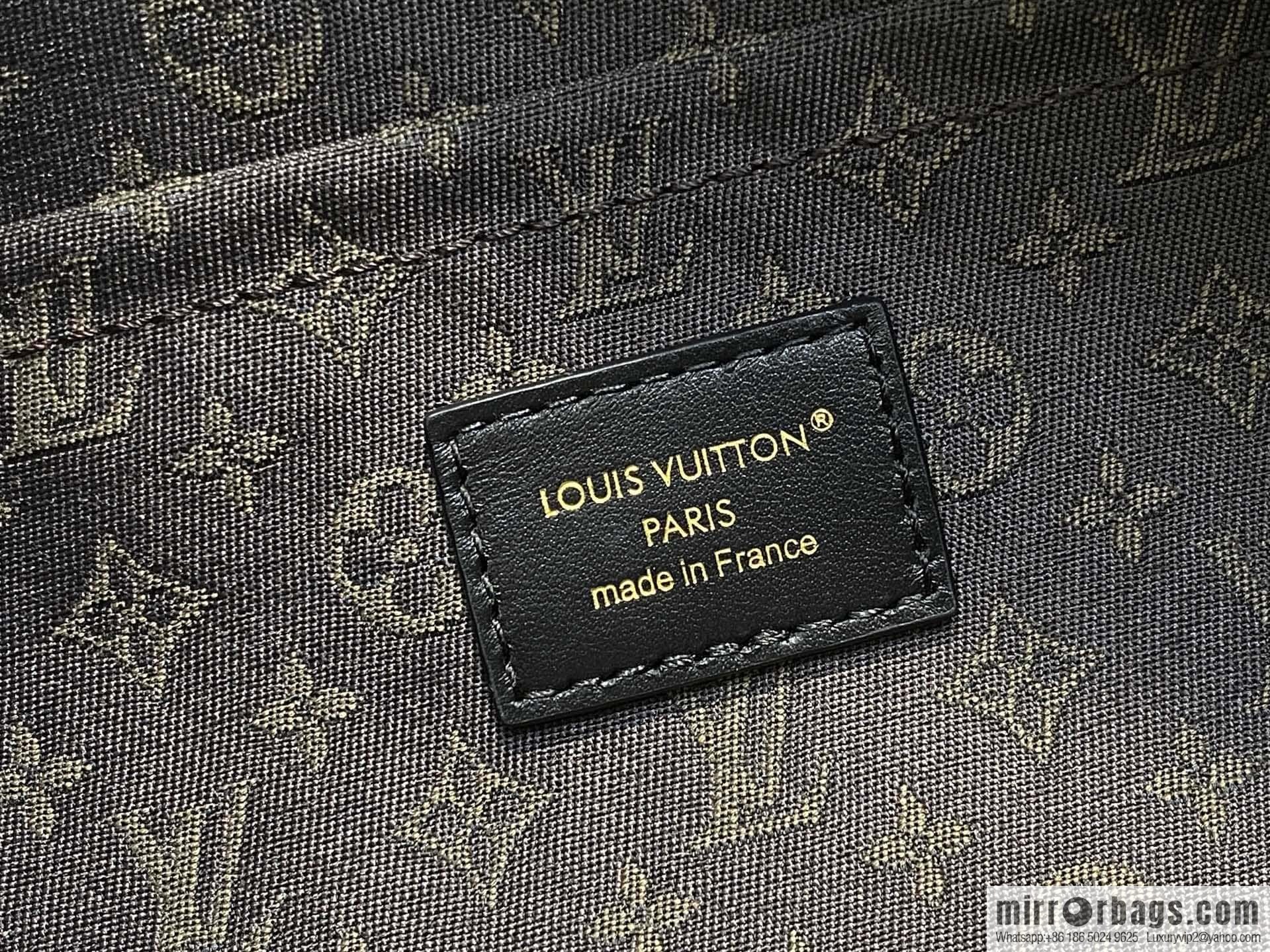 [Boutique‑grade] M14702 gray-blue, full leather locomotive bag LV Biker medium handbag, locomotive bag