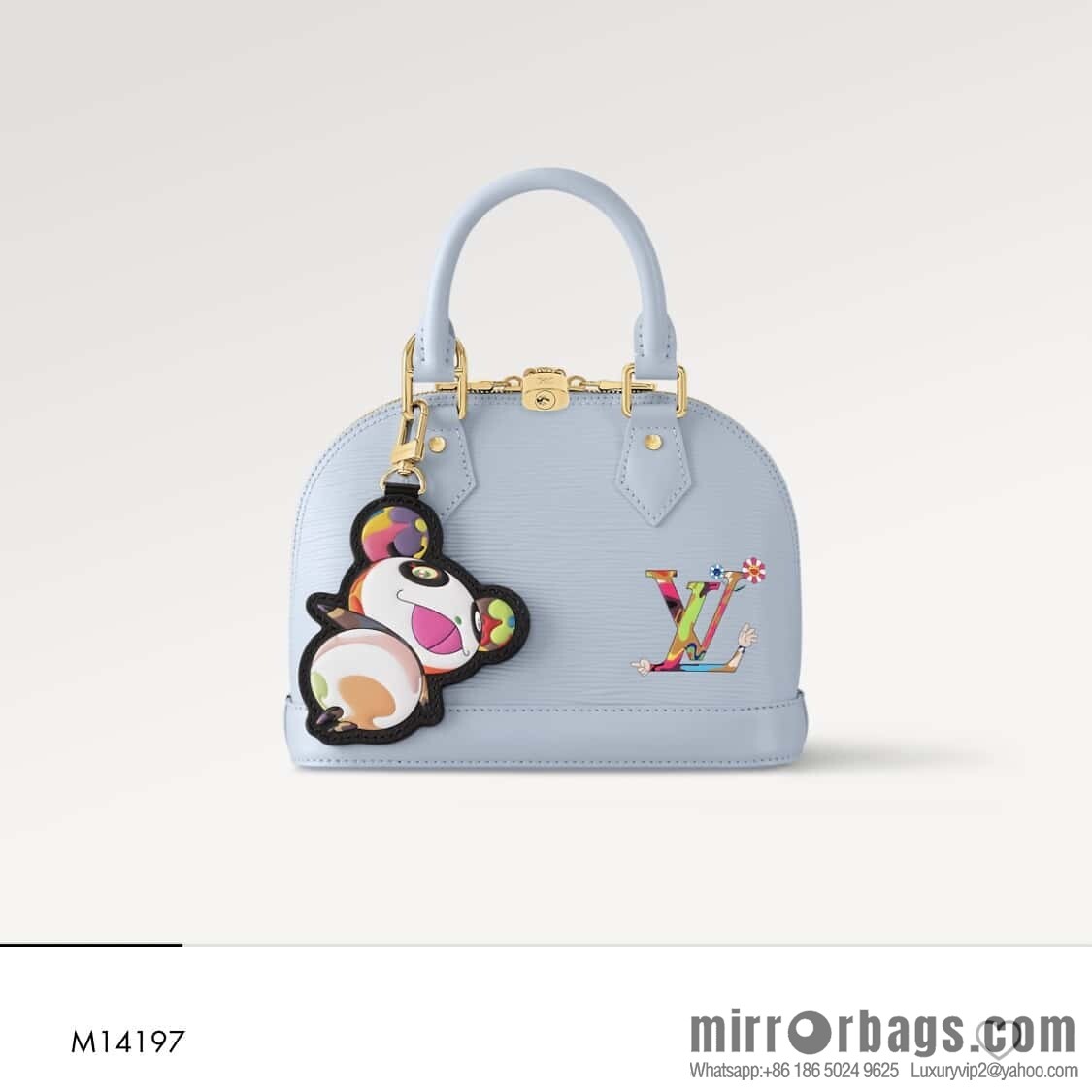 [Boutique‑grade] M14197 light blue, water ripple shell bag, the new LV x TM ALMA BB handbag of the season