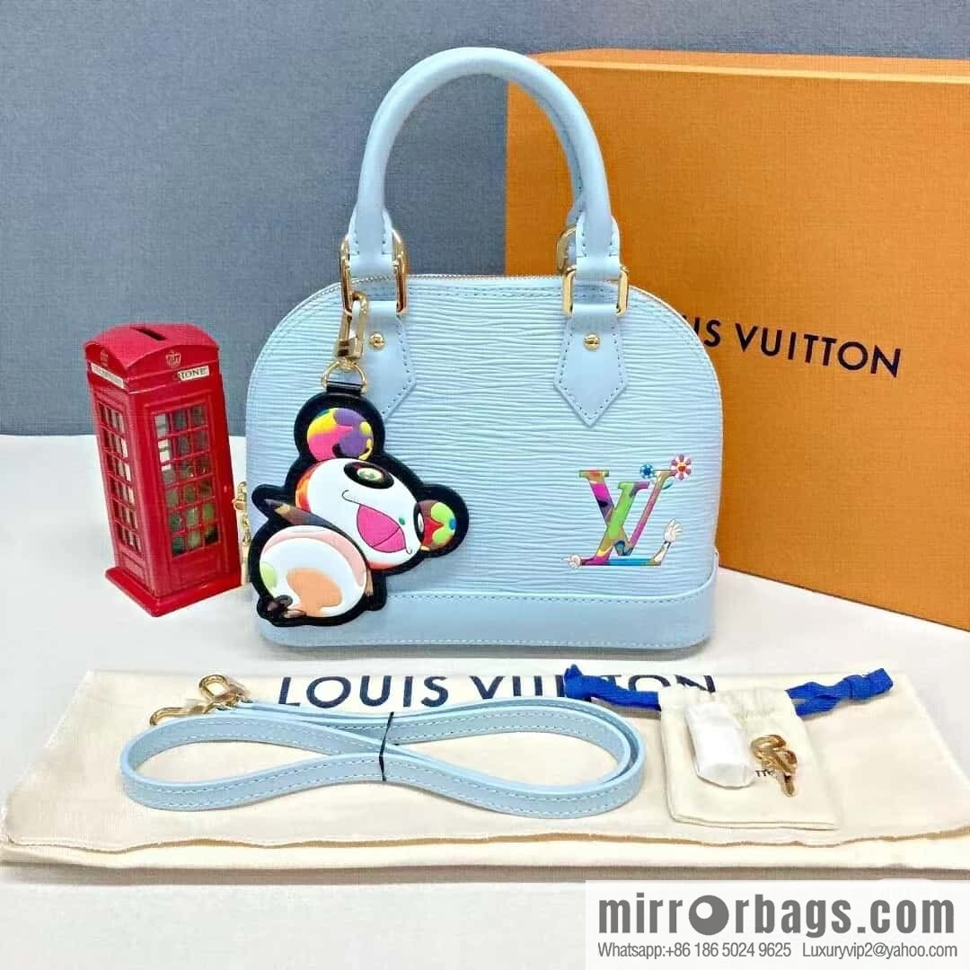 [Boutique‑grade] M14197 light blue, water ripple shell bag, the new LV x TM ALMA BB handbag of the season
