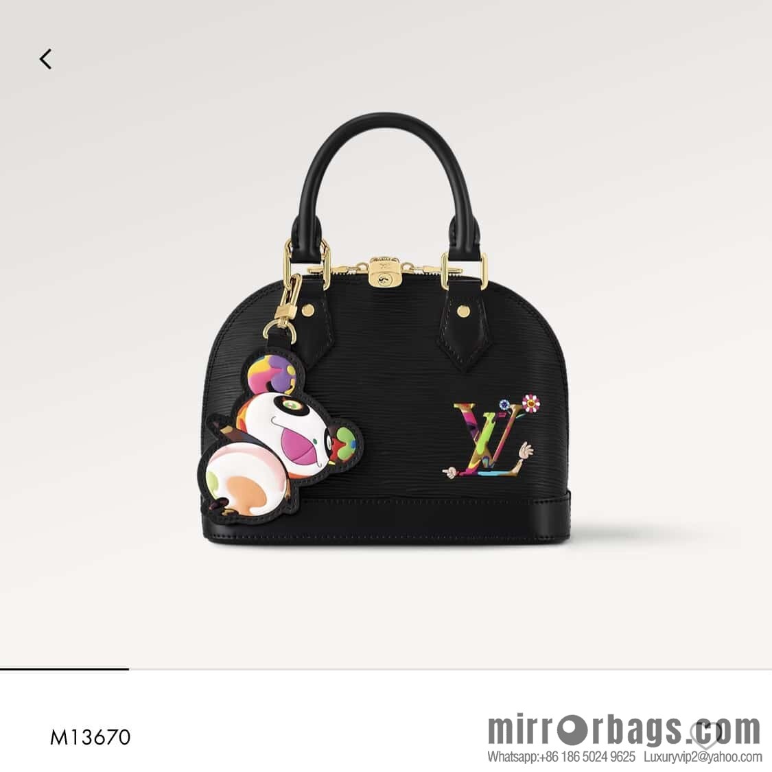 [Boutique‑grade] M13670 black, water ripple shell bag, the new LV x TM ALMA BB handbag of the season.