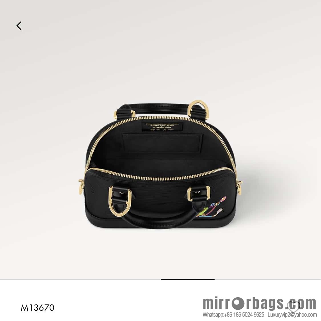 [Boutique‑grade] M13670 black, water ripple shell bag, the new LV x TM ALMA BB handbag of the season.