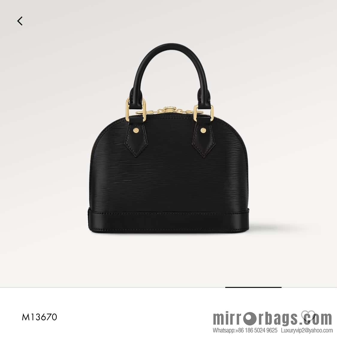 [Boutique‑grade] M13670 black, water ripple shell bag, the new LV x TM ALMA BB handbag of the season.