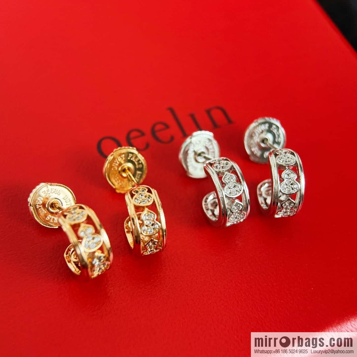 ❗️New ❗️ ☀️ Qeelin Petite Wulu full diamond gourd stud earrings ☀️