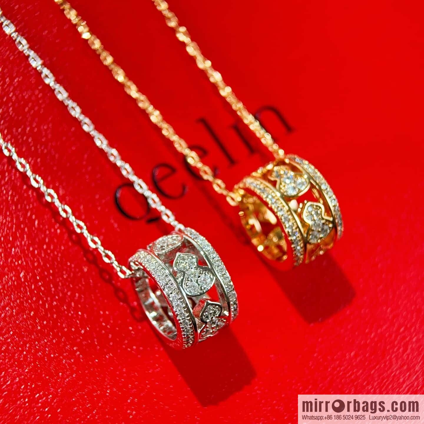 ❗️New ❗️ ☀️ Qeelin Petite Wulu Circle Full Diamond Gourd Necklace ☀️