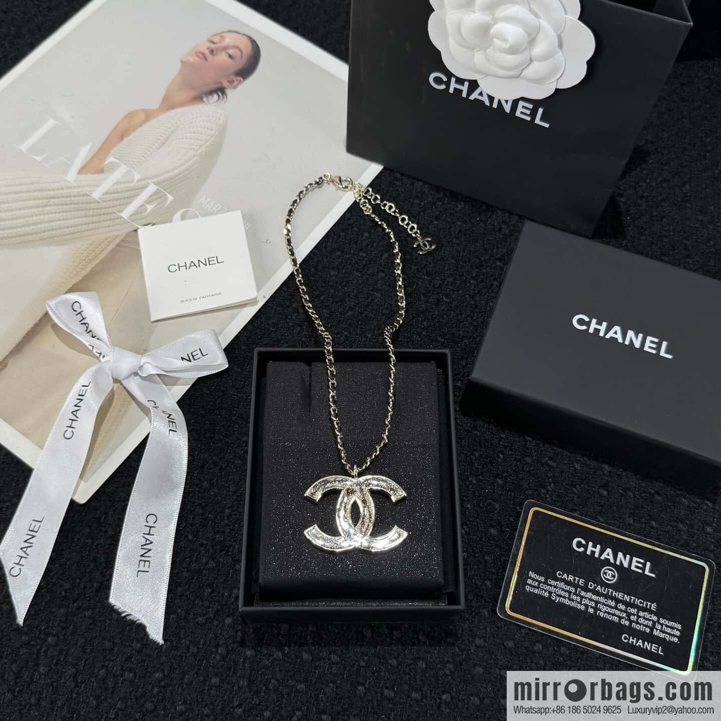 ❗️New ❗️☀️ New ☑️ Chanel Double C Black Leather Rope Necklace ☀️