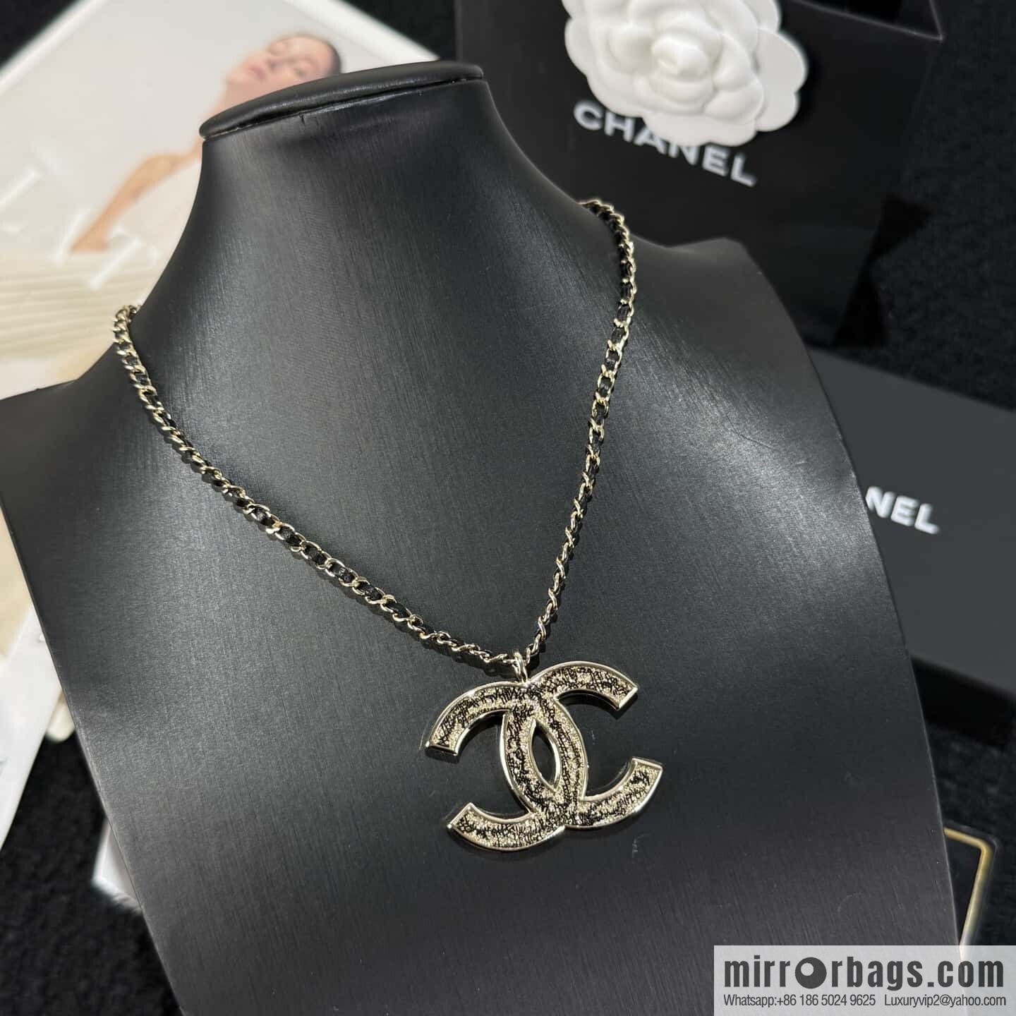 ❗️New ❗️☀️ New ☑️ Chanel Double C Black Leather Rope Necklace ☀️