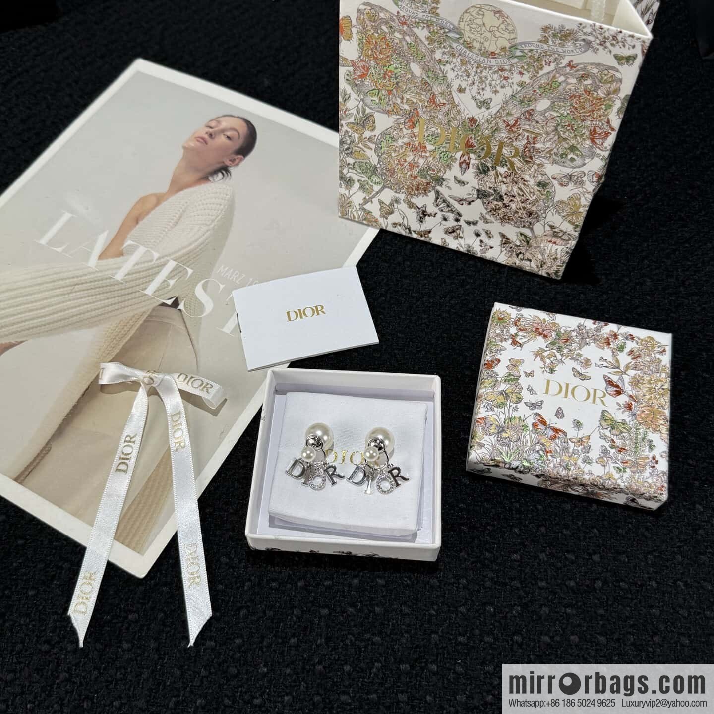 ☀️New ☑️ Dior DIOR tassel size pearl stud earrings