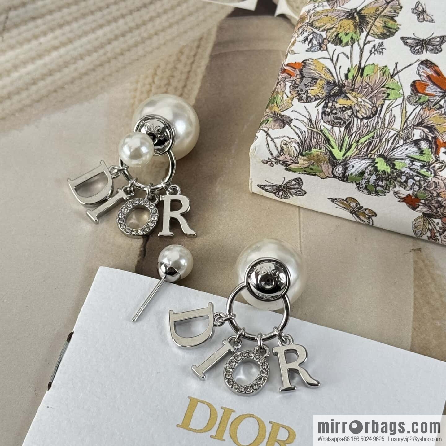 ☀️New ☑️ Dior DIOR tassel size pearl stud earrings