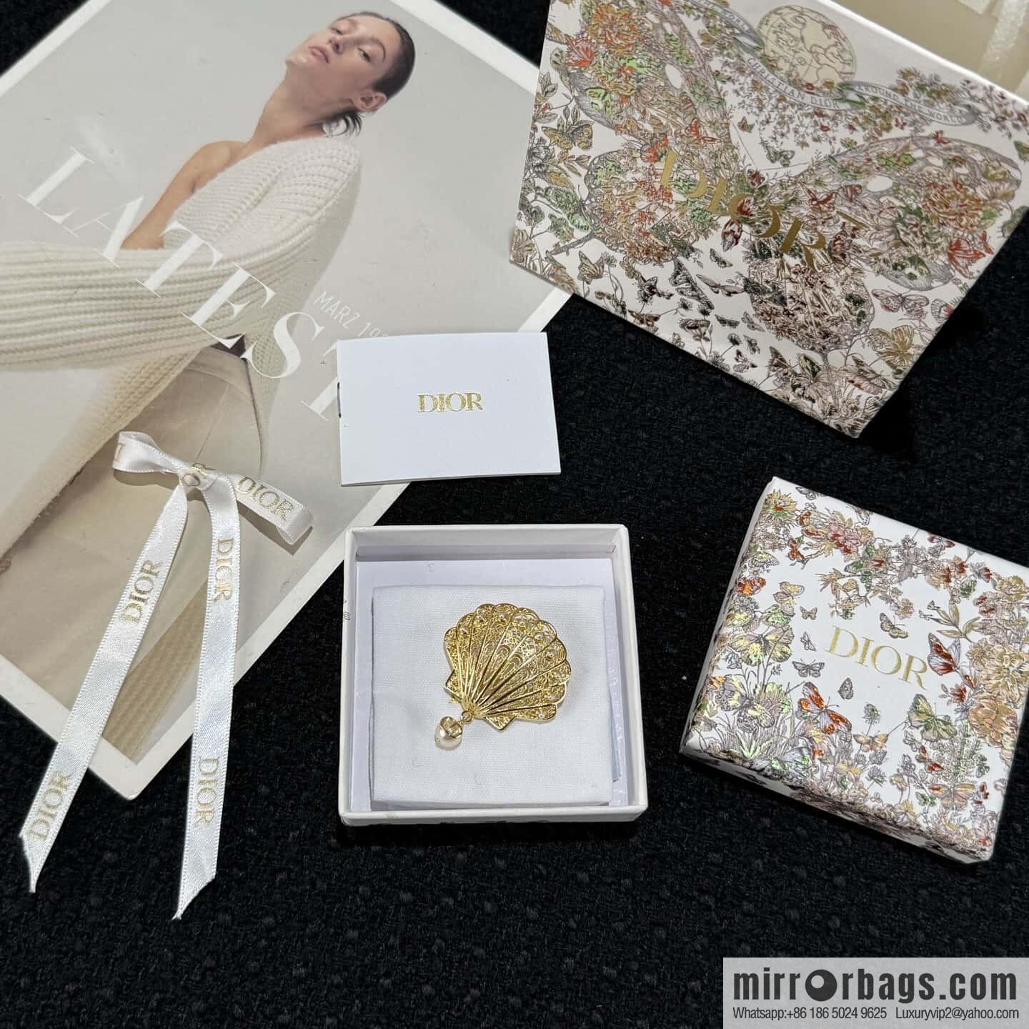 ❗️New ❗️ ☀️ new ☑️ Dior DIOR gold shell brooch ☀️