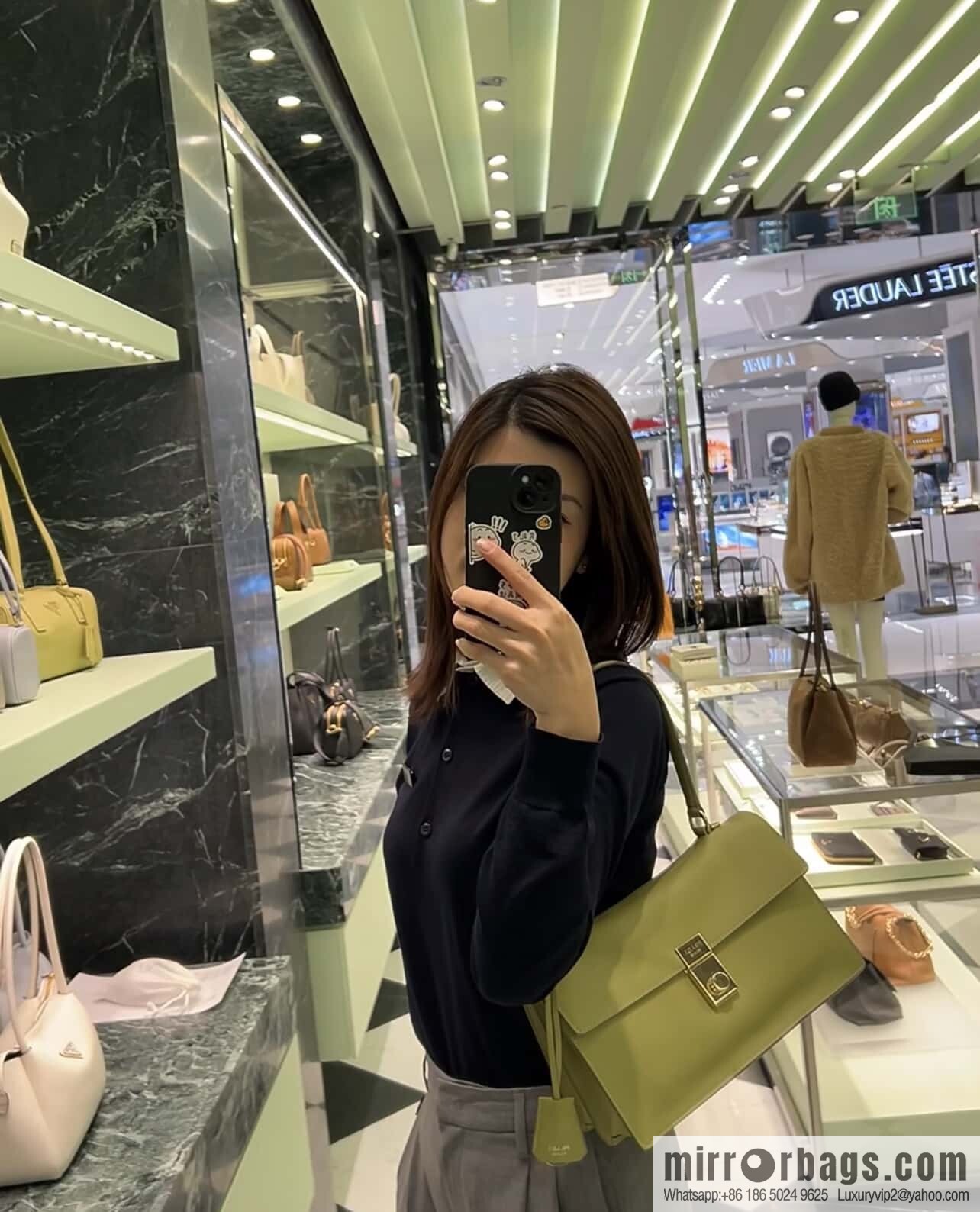 PRADA 🎉 new catwalk model 🎉 1BN023 calfskin 🎉🎉 avocado green