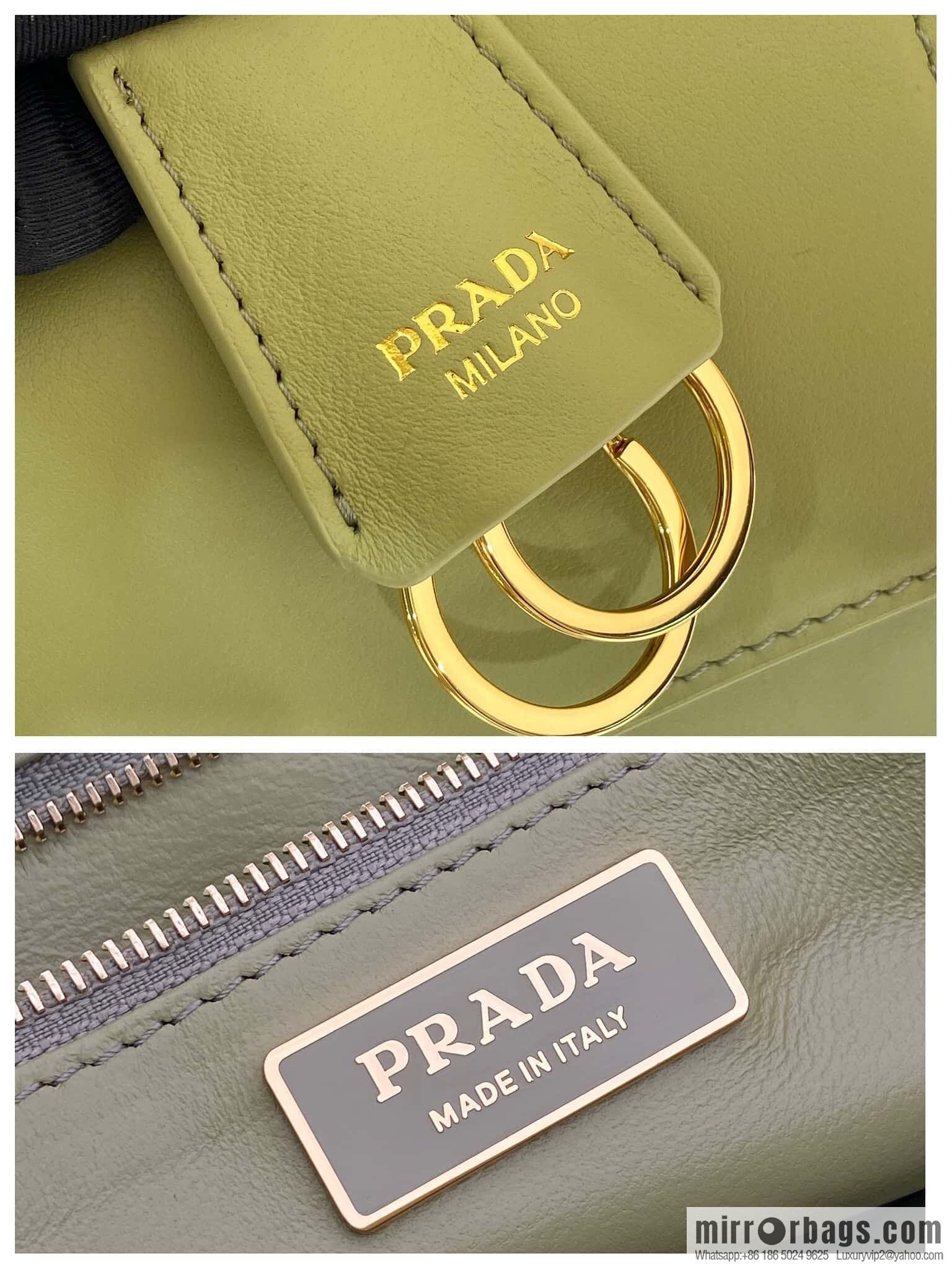 PRADA 🎉 new catwalk model 🎉 1BN023 calfskin 🎉🎉 avocado green