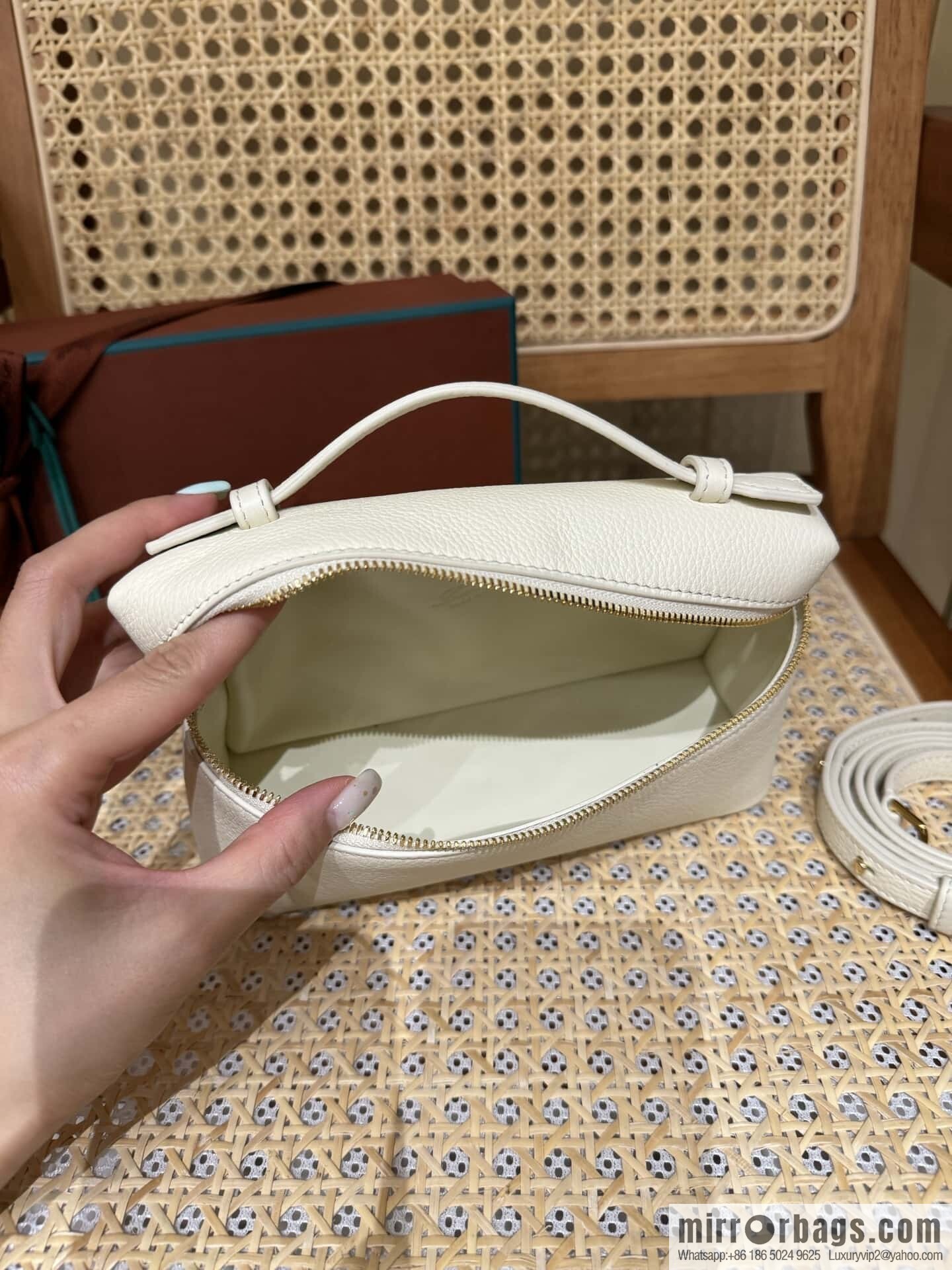 Loro Piana 2nd Generation Extra Pocket L19 Clutch Bag FAN4046 Whispering Platinum Buckle
