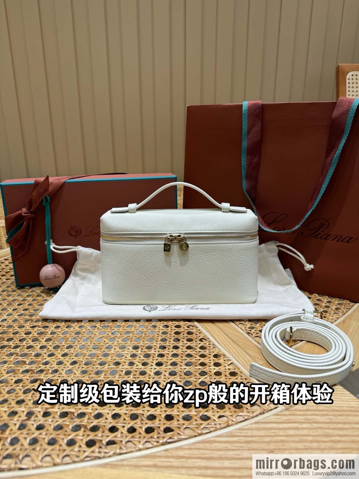 Loro Piana 2nd Generation Extra Pocket L19 Clutch Bag FAN4046 Whispering Platinum Buckle