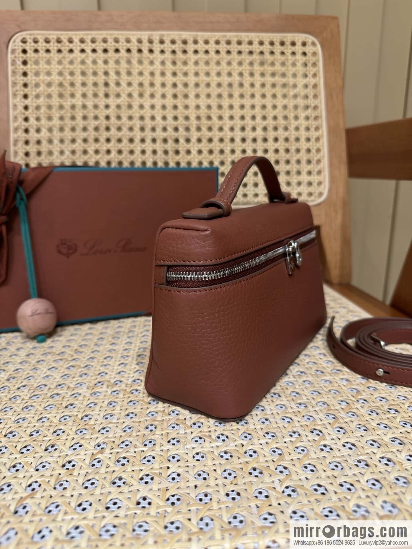 Loro Piana 2nd Generation Extra Pocket L19 Clutch Bag FAN4046 Brick Red Silver Buckle