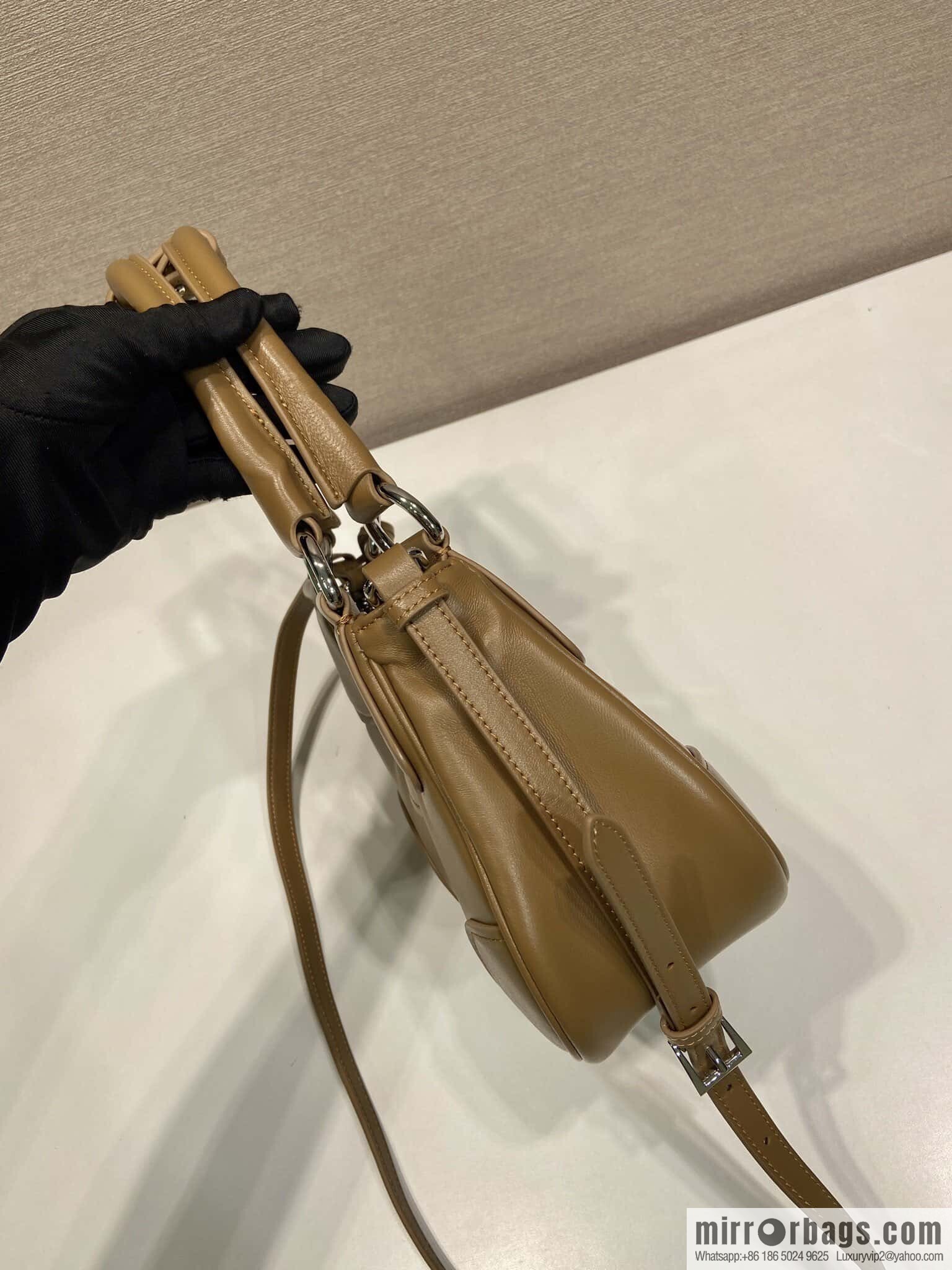 PRADA 🎉 new Moon handbag 🎉 1BA381 full lambskin🎉🎉
