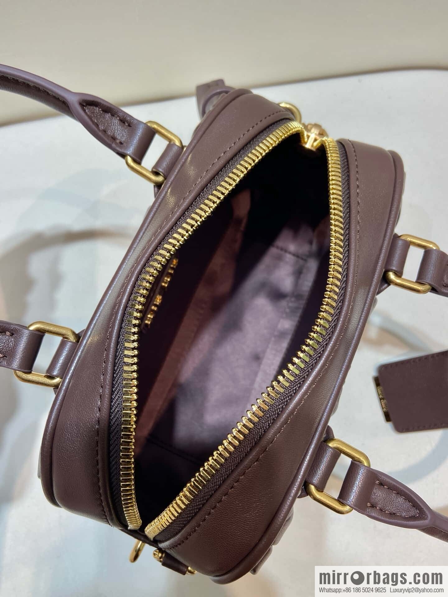 Sheepskin Textured Retro Rectangle Bag | Leather Bowling Bag 5BB123 💕💕 Chocolate