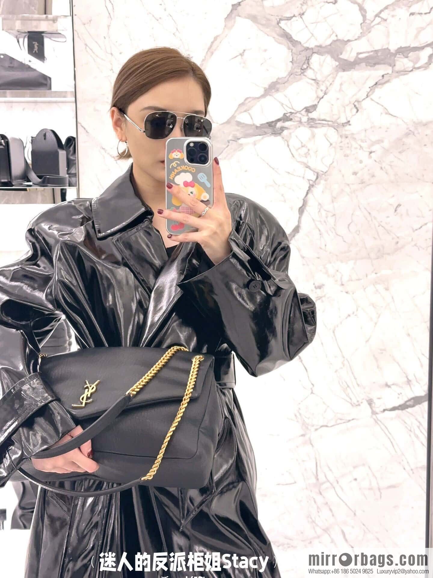YSL 𝗖𝗔𝗟𝗬𝗣𝗦𝗢_ elephant pattern sheepskin chain bag 777399