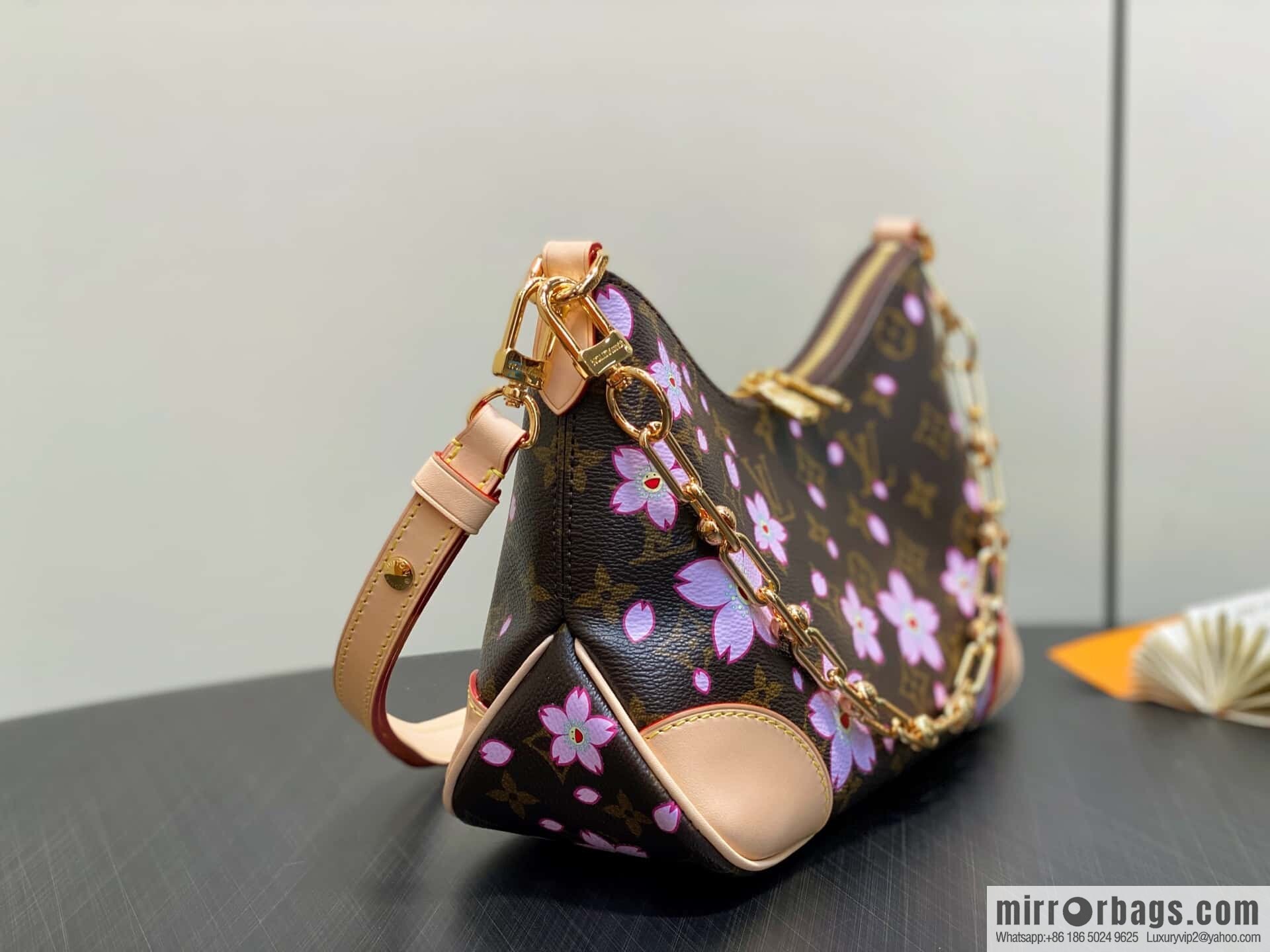 [Boutique‑grade] M13265 cherry blossom, silk screen croissant LV x TM BOULOGNE handbag