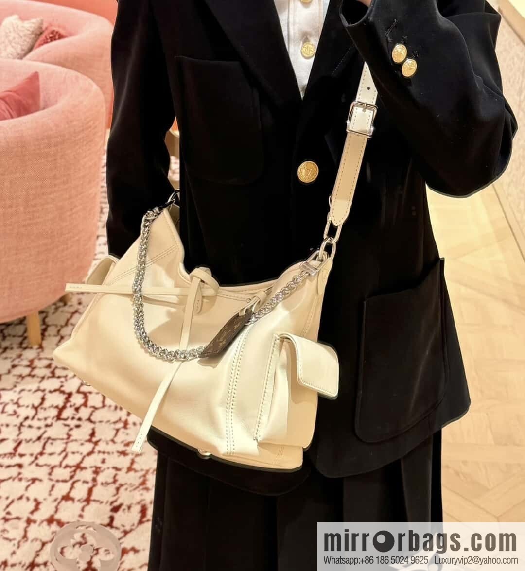 [Boutique‑grade] M12919 milky white, full leather shopping bag CARRYALL CARGO small handbag