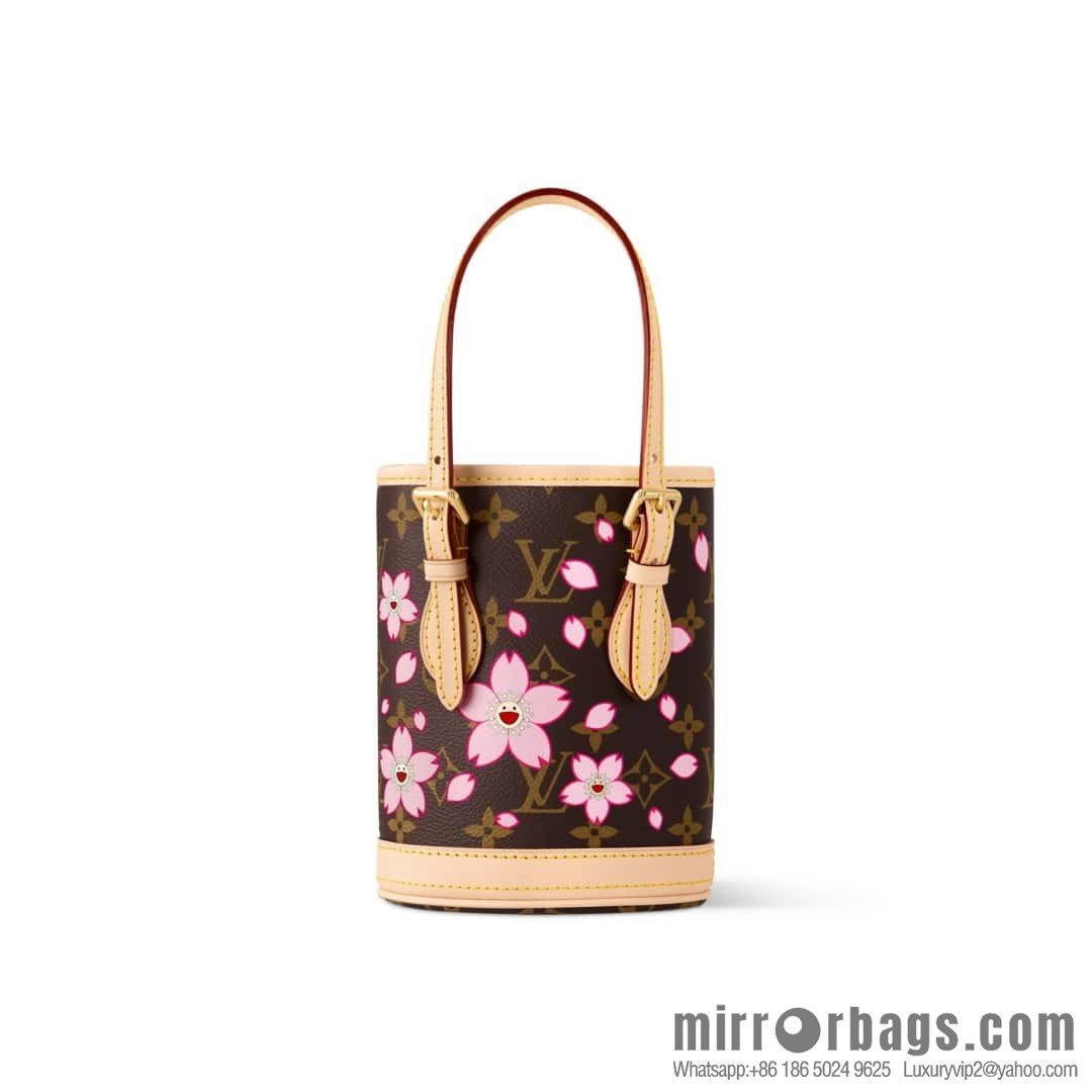 [Boutique‑grade] M13417 old flower, cherry blossom silk screen bucket bag LV XTM NANO BUCKET handbag