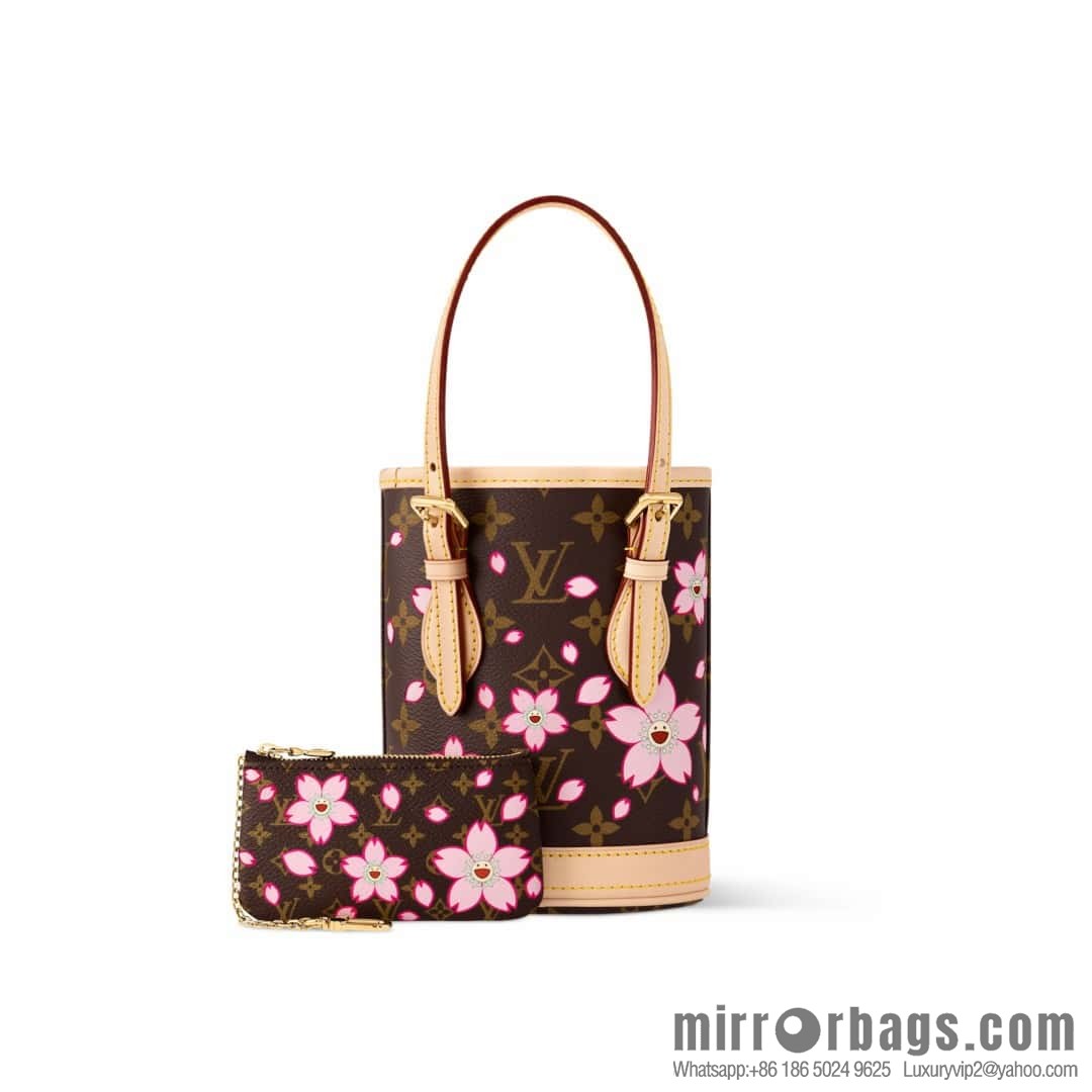 [Boutique‑grade] M13417 old flower, cherry blossom silk screen bucket bag LV XTM NANO BUCKET handbag
