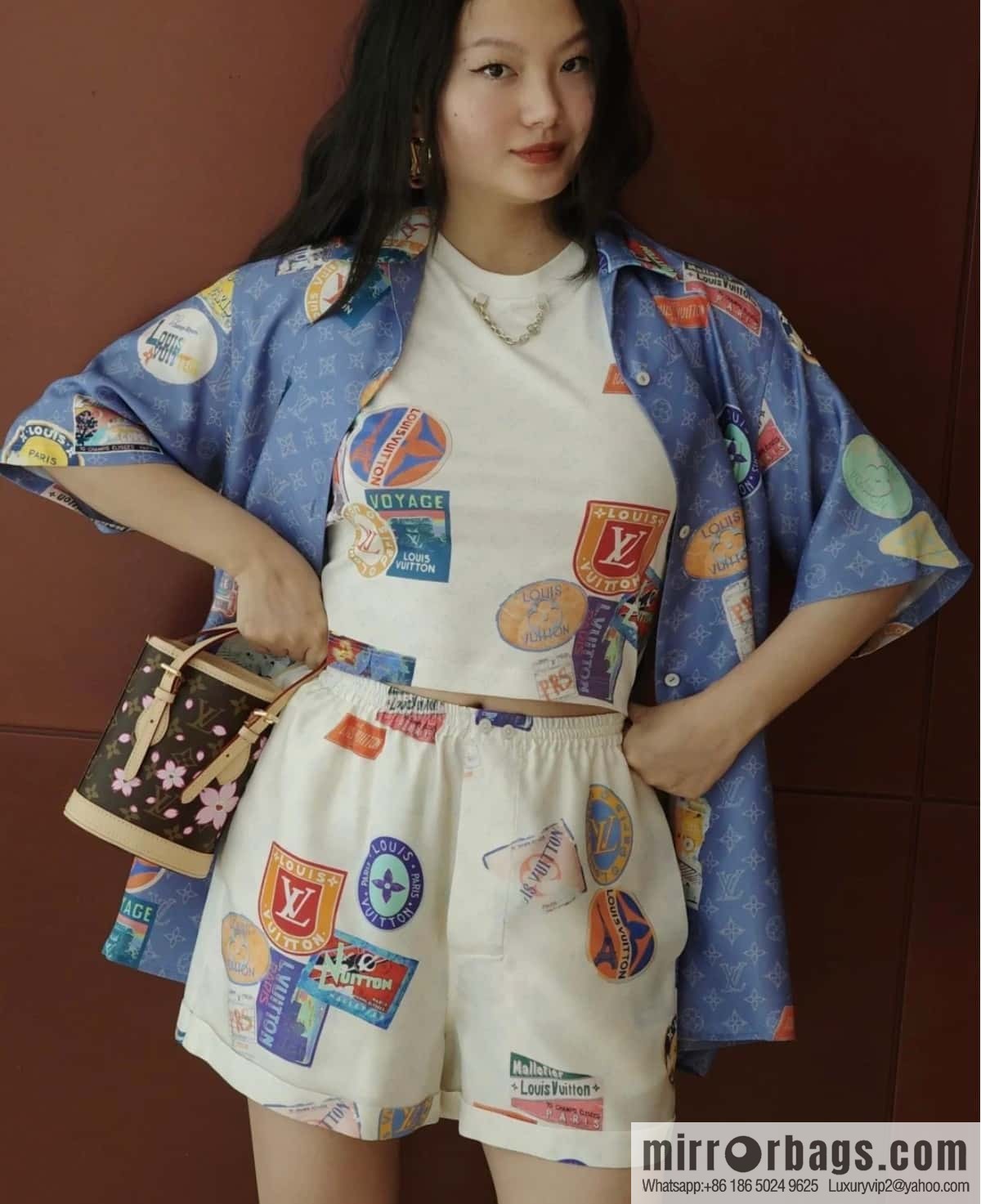 [Boutique‑grade] M13417 old flower, cherry blossom silk screen bucket bag LV XTM NANO BUCKET handbag