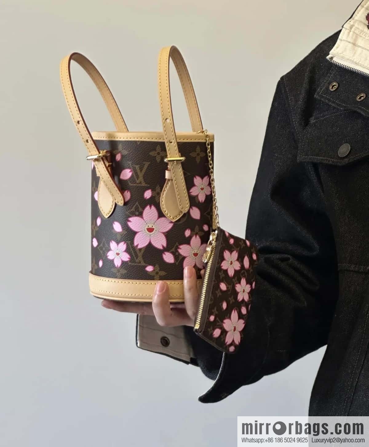 [Boutique‑grade] M13417 old flower, cherry blossom silk screen bucket bag LV XTM NANO BUCKET handbag