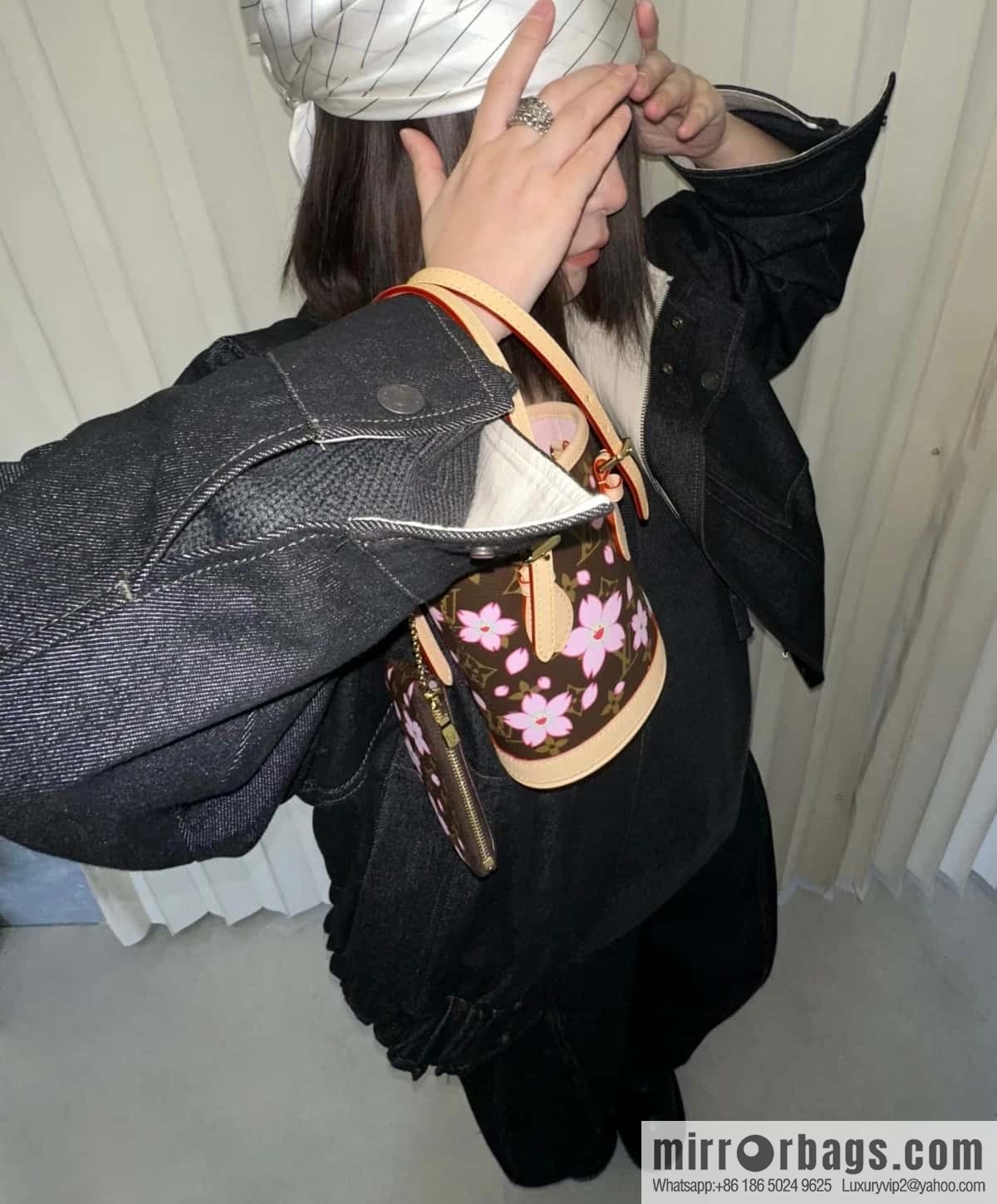 [Boutique‑grade] M13417 old flower, cherry blossom silk screen bucket bag LV XTM NANO BUCKET handbag