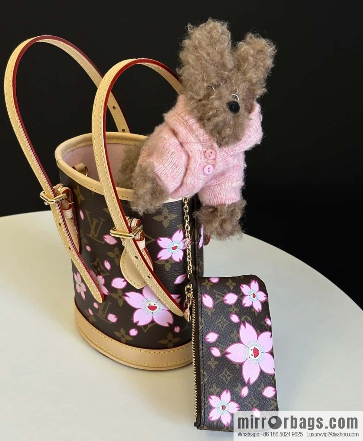 [Boutique‑grade] M13417 old flower, cherry blossom silk screen bucket bag LV XTM NANO BUCKET handbag