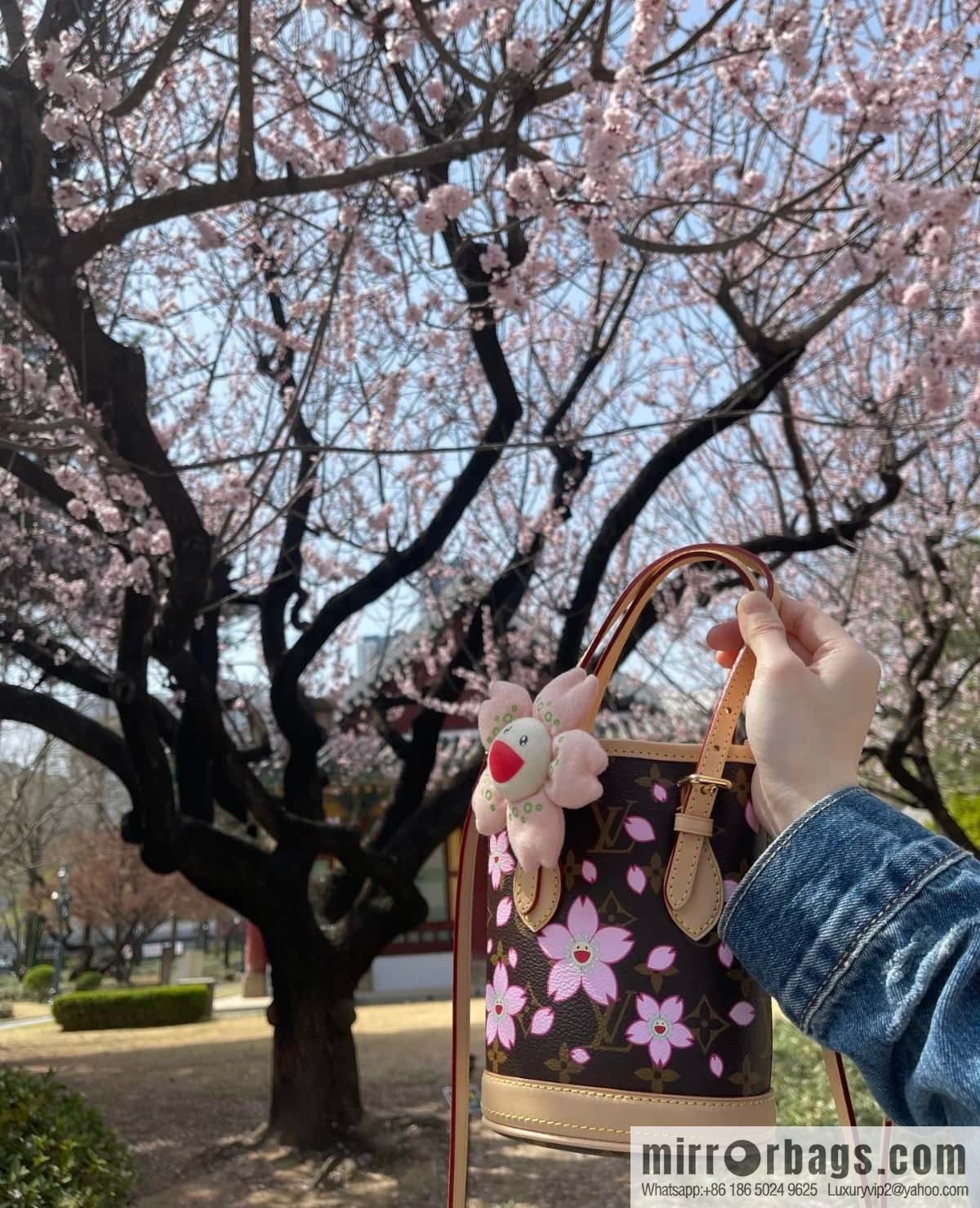 [Boutique‑grade] M13417 old flower, cherry blossom silk screen bucket bag LV XTM NANO BUCKET handbag