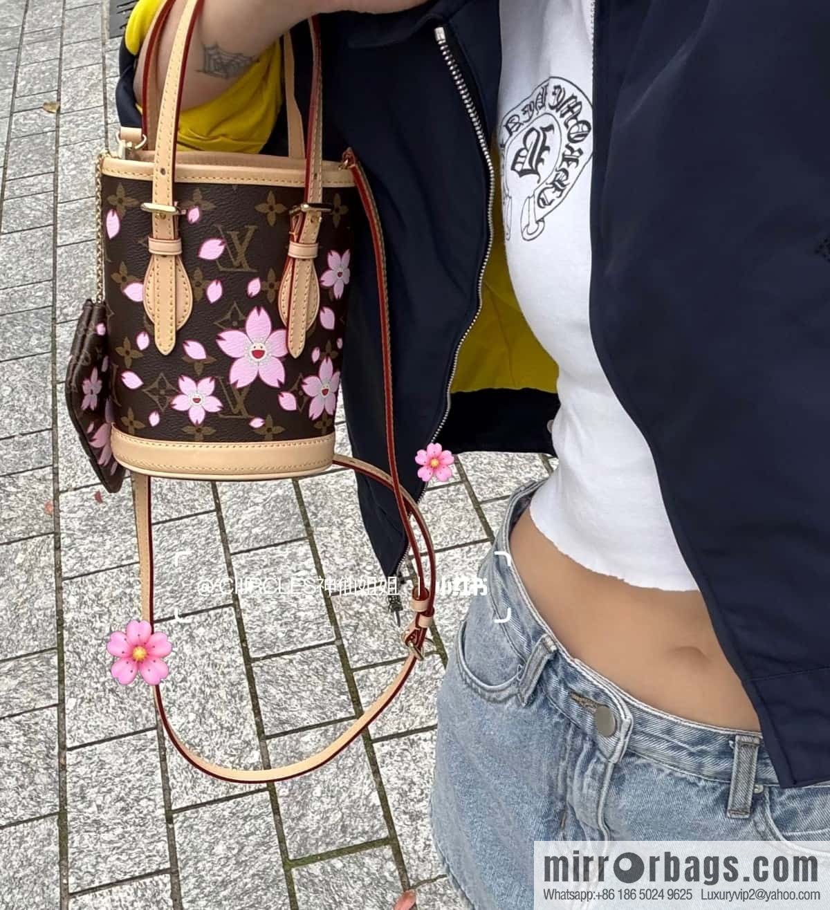 [Boutique‑grade] M13417 old flower, cherry blossom silk screen bucket bag LV XTM NANO BUCKET handbag