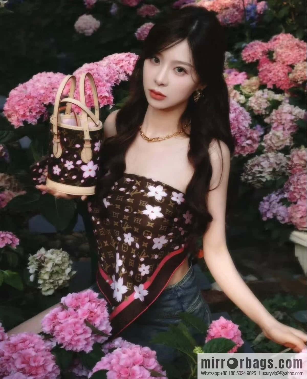 [Boutique‑grade] M13417 old flower, cherry blossom silk screen bucket bag LV XTM NANO BUCKET handbag