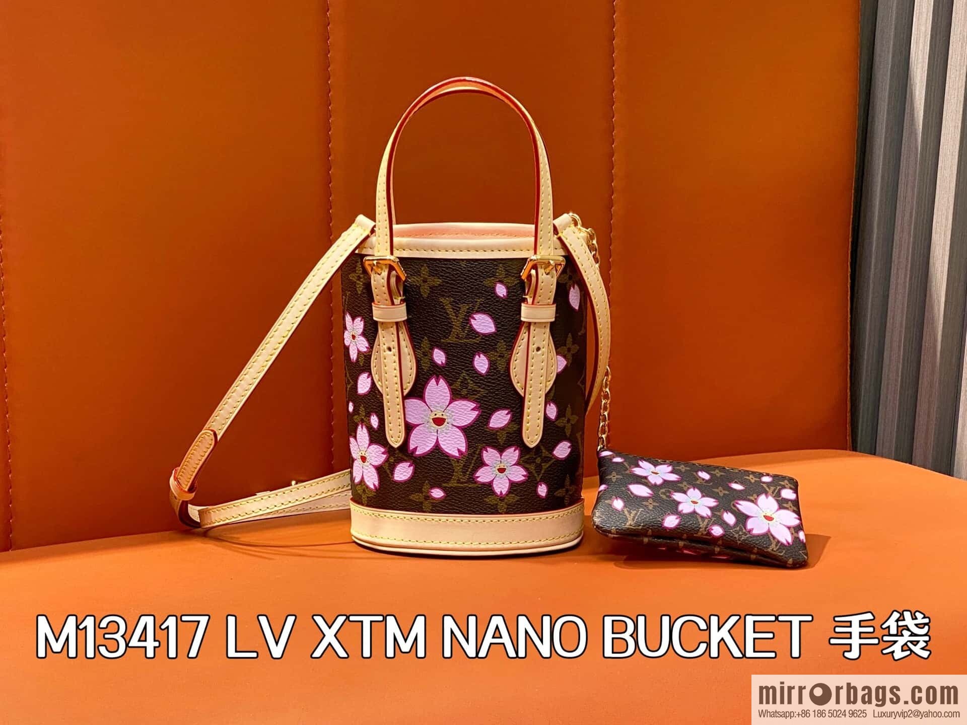 [Boutique‑grade] M13417 old flower, cherry blossom silk screen bucket bag LV XTM NANO BUCKET handbag