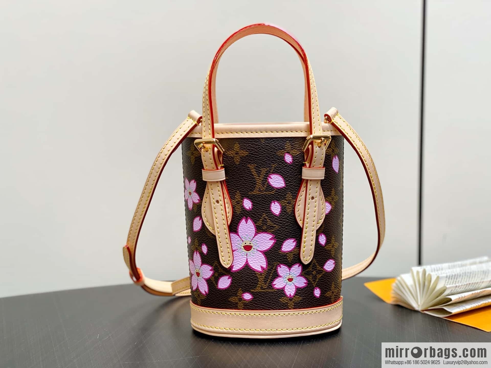 [Boutique‑grade] M13417 old flower, cherry blossom silk screen bucket bag LV XTM NANO BUCKET handbag