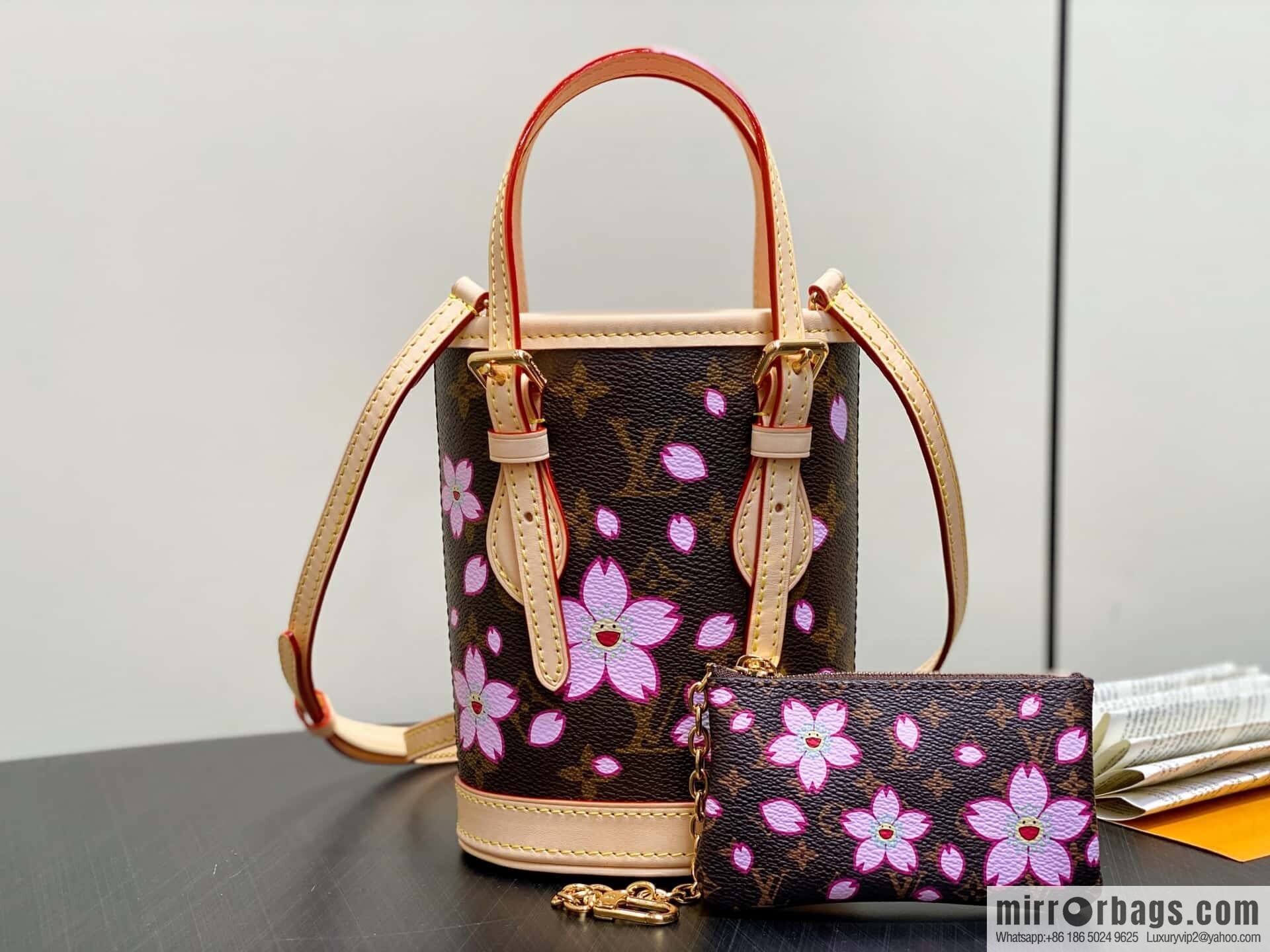 [Boutique‑grade] M13417 old flower, cherry blossom silk screen bucket bag LV XTM NANO BUCKET handbag