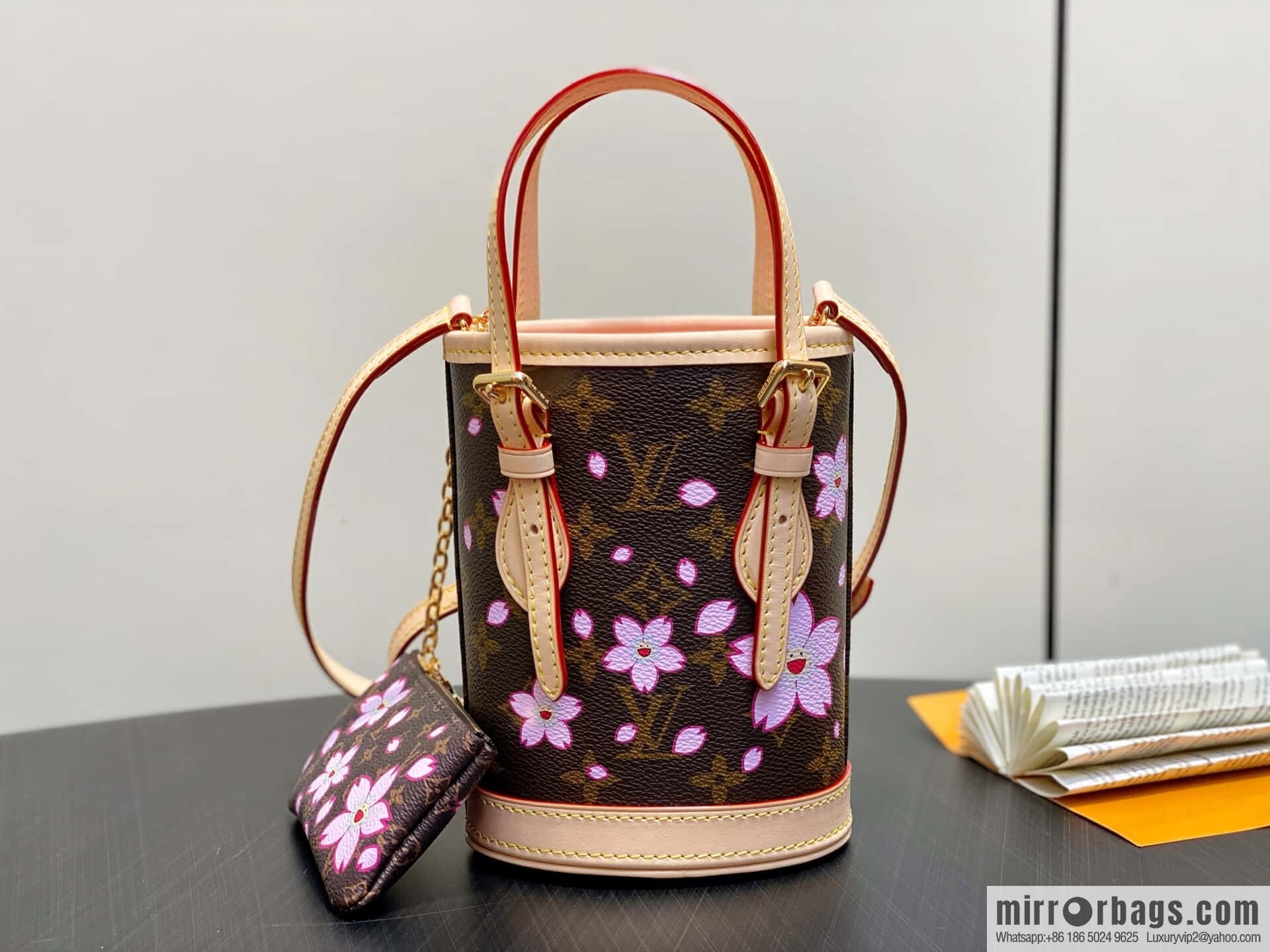 [Boutique‑grade] M13417 old flower, cherry blossom silk screen bucket bag LV XTM NANO BUCKET handbag
