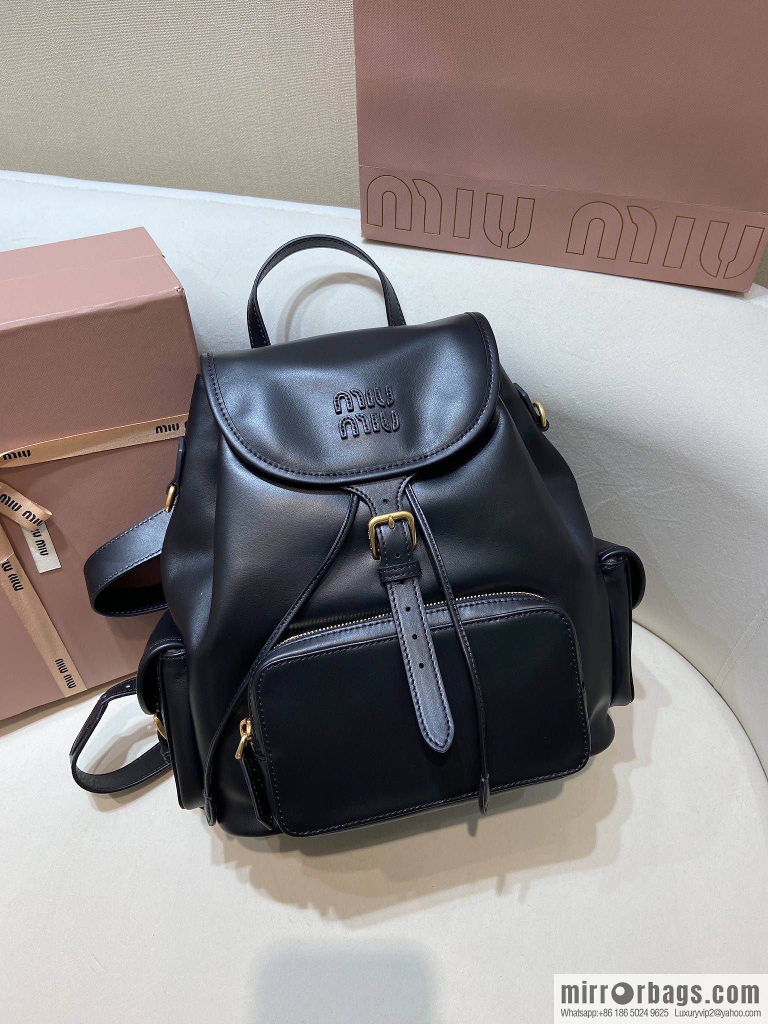 MIUMIU new backpack 5BZ042 large, black.